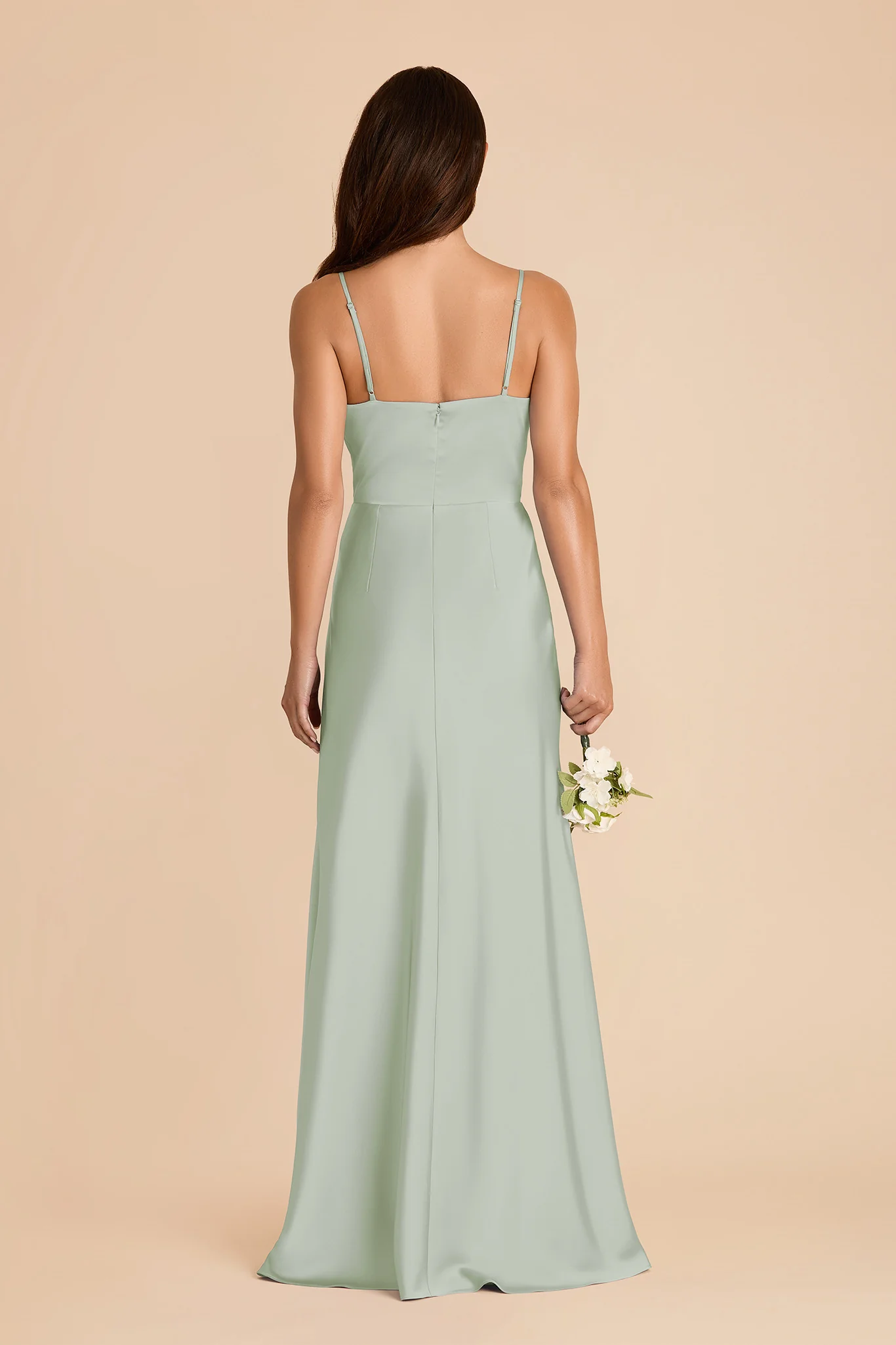 Theresa Matte Satin Dress - Sage - Image 5