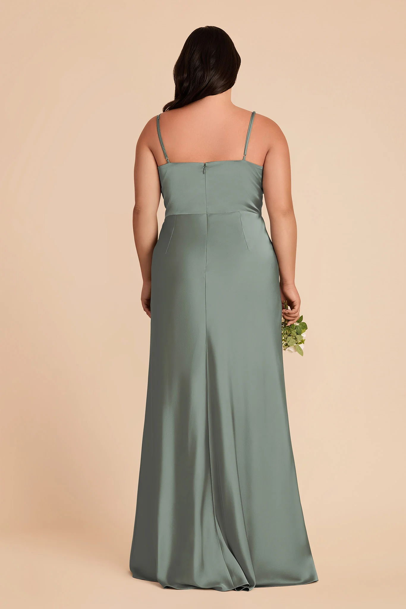 Theresa Matte Satin Dress - Sea Glass - Image 8