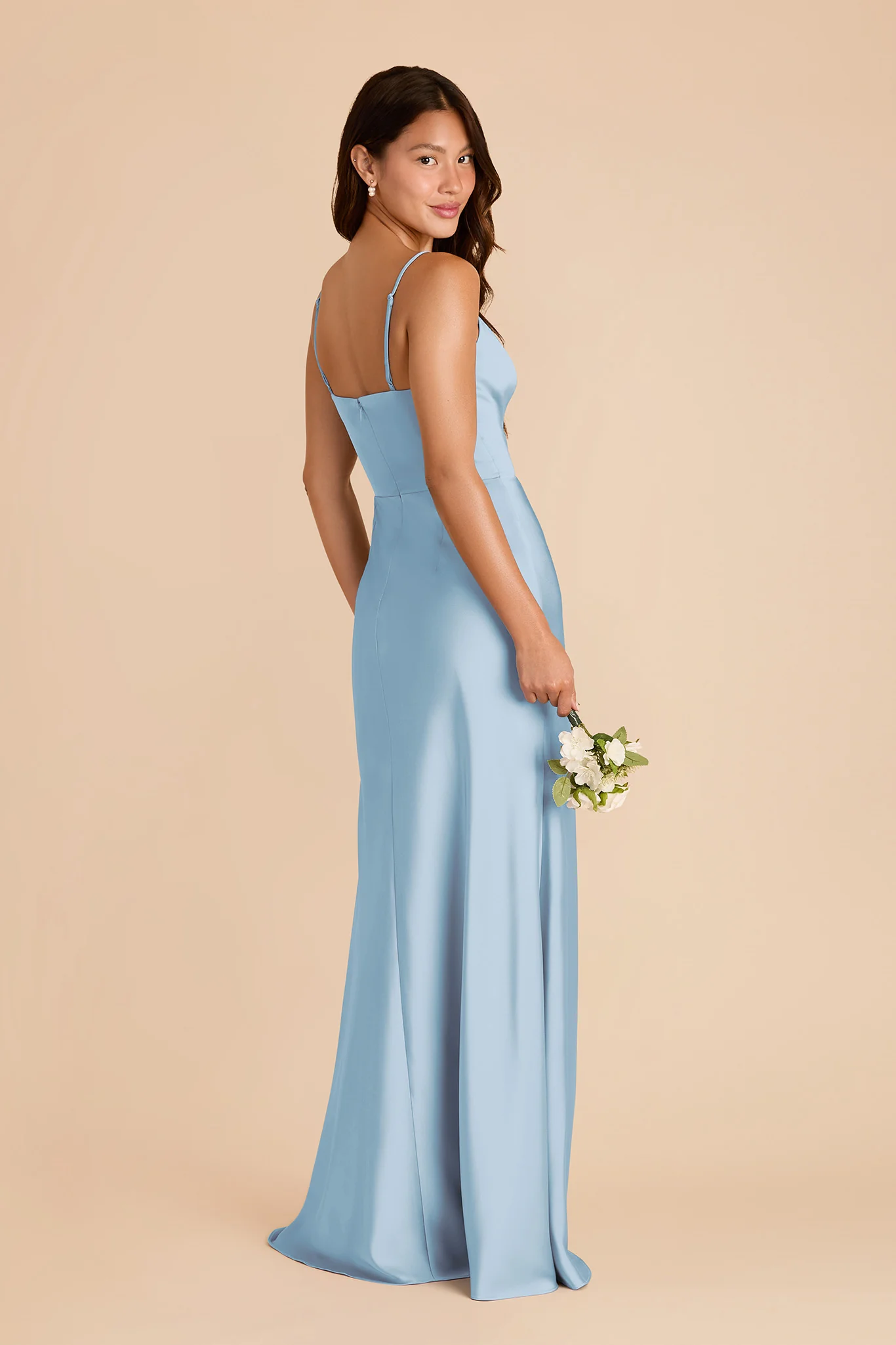 Theresa Matte Satin Dress - Sky Blue - Image 4