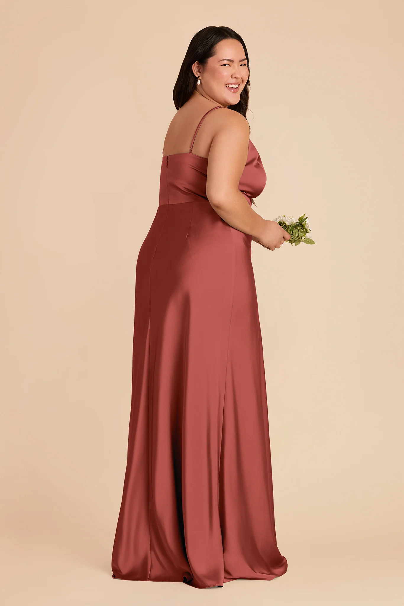Theresa Matte Satin Dress - Spice - Image 7