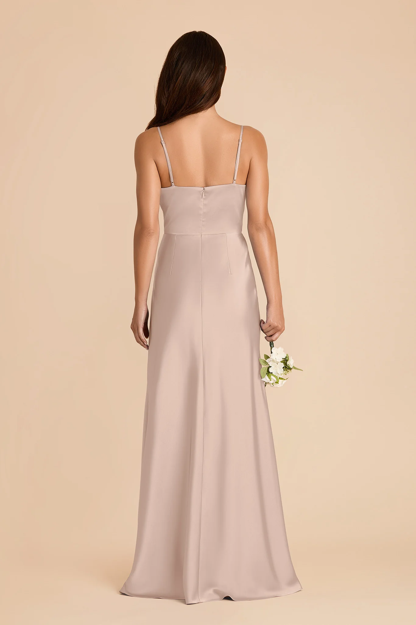 Theresa Matte Satin Dress - Taupe - Image 5