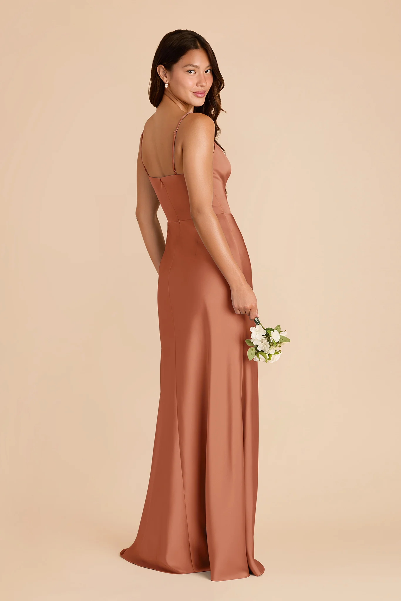 Theresa Matte Satin Dress - Terracotta - Image 4