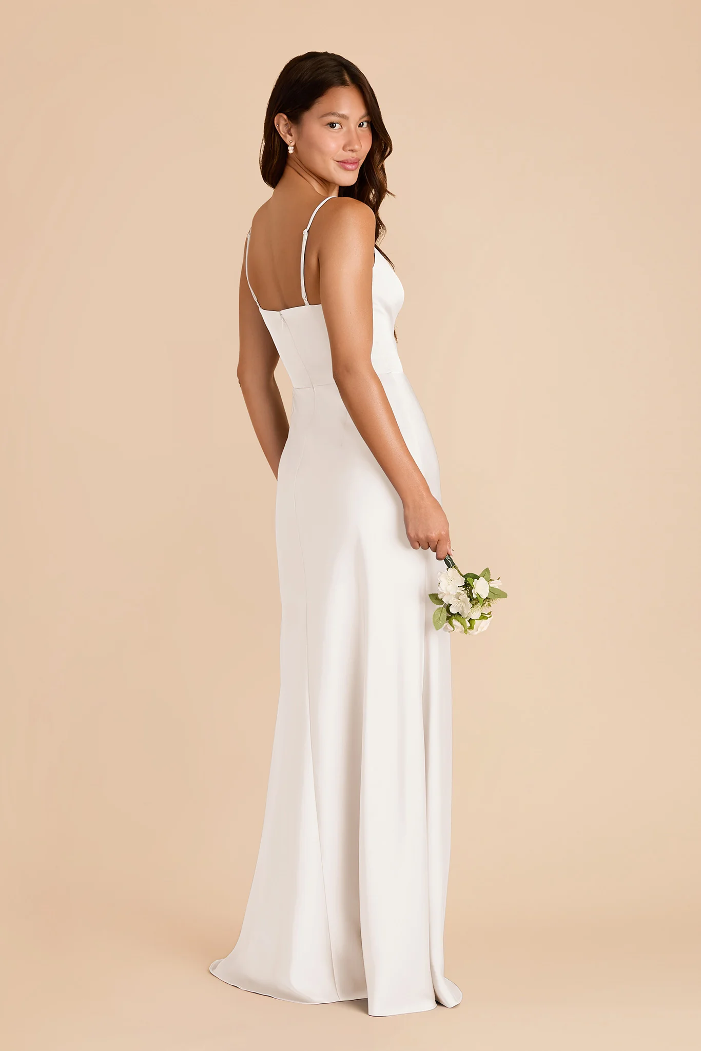 Theresa Matte Satin Dress - White - Image 4