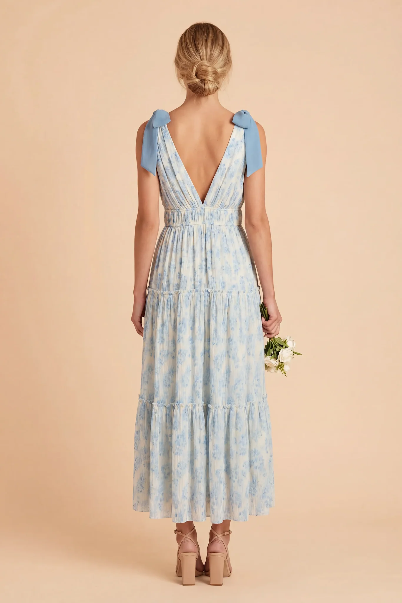 Trellis Dress - White Blue Floral - Image 5