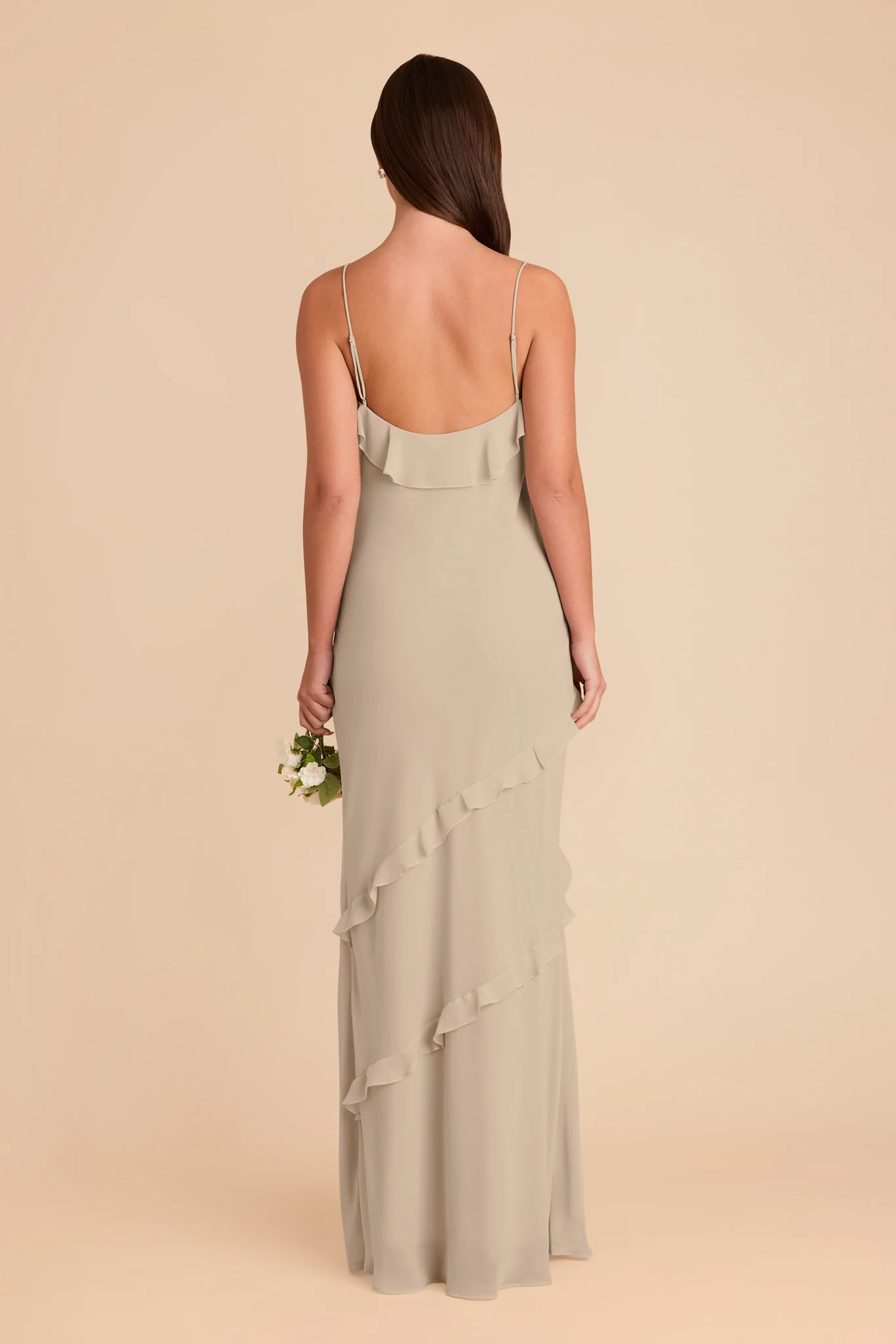 Valentina Chiffon Dress - Almond - Image 5