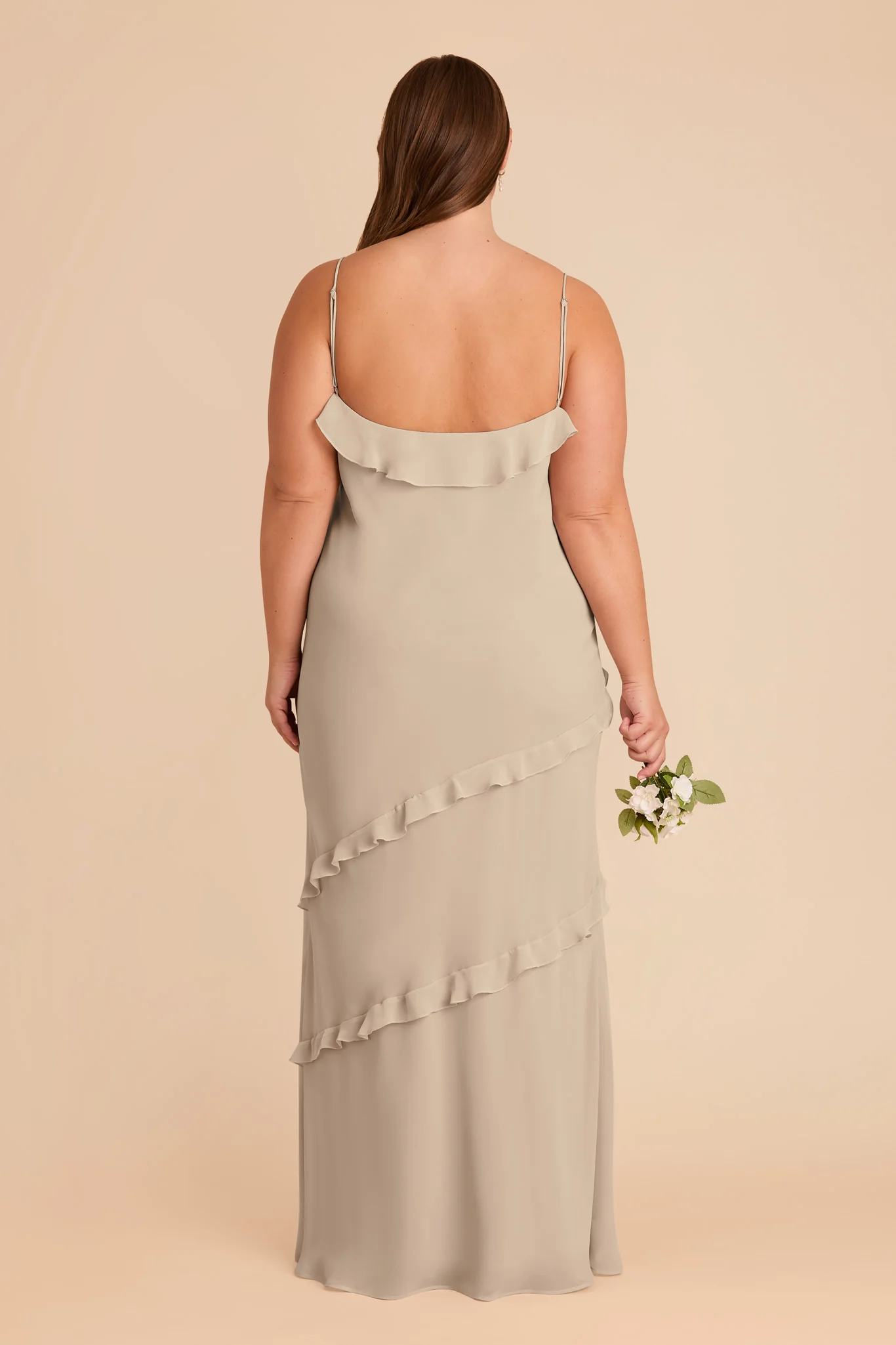 Valentina Chiffon Dress - Almond - Image 8
