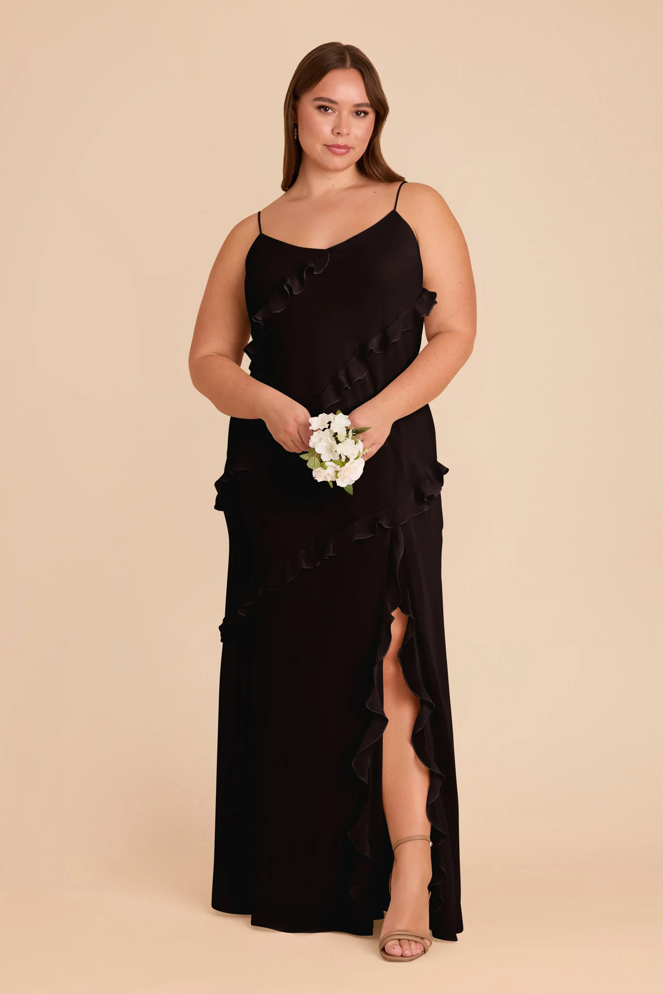 Valentina Chiffon Dress - Black - Image 6