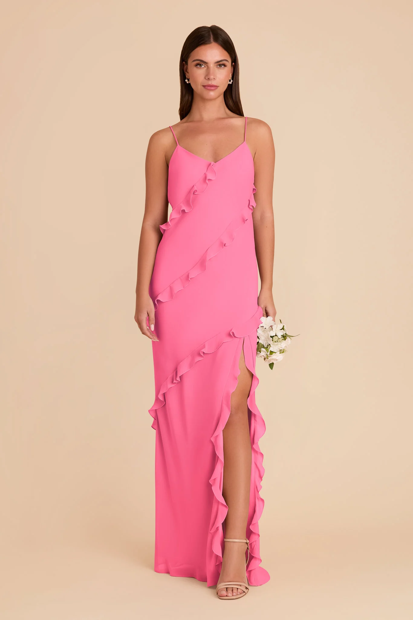 Valentina Chiffon Dress - Bon Bon Pink