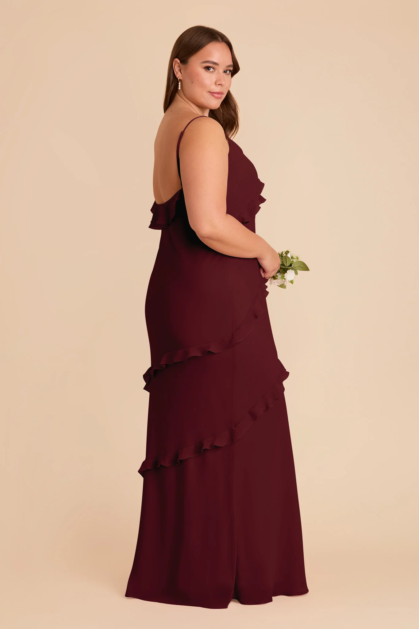 Valentina Chiffon Dress - Cabernet - Image 7