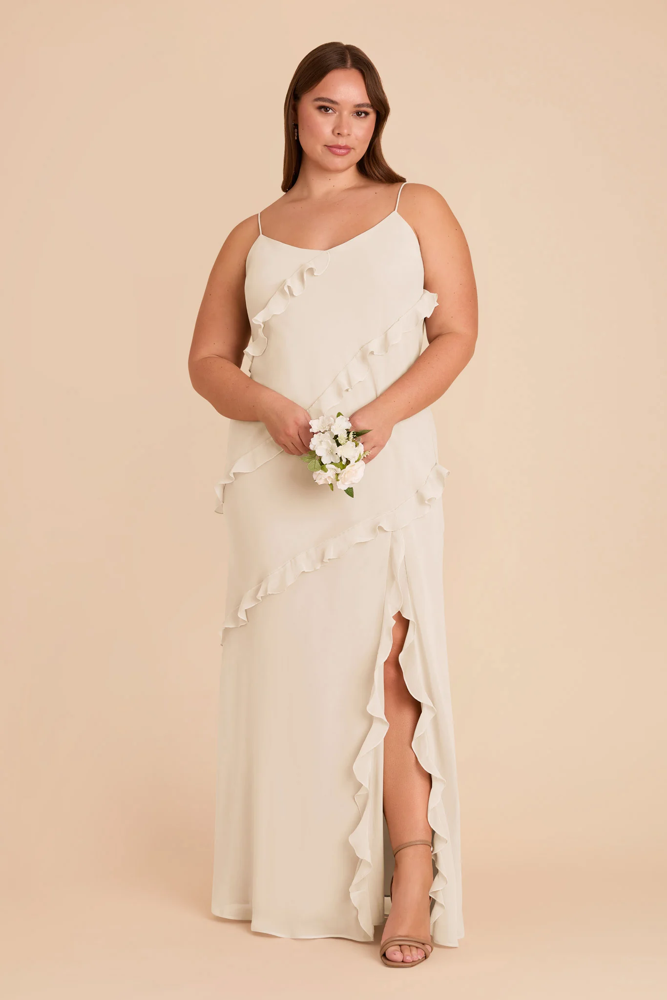 Valentina Chiffon Dress - Champagne - Image 6