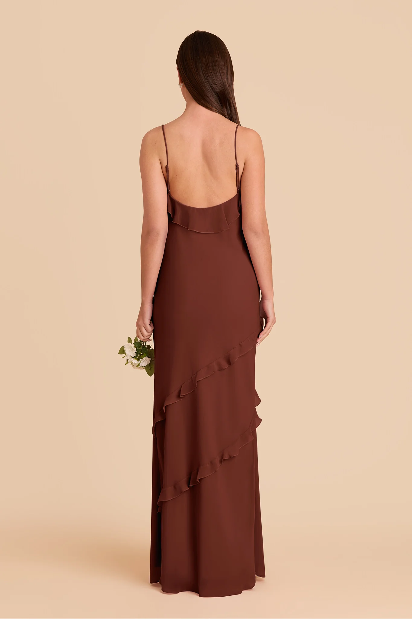 Valentina Chiffon Dress - Cognac - Image 5