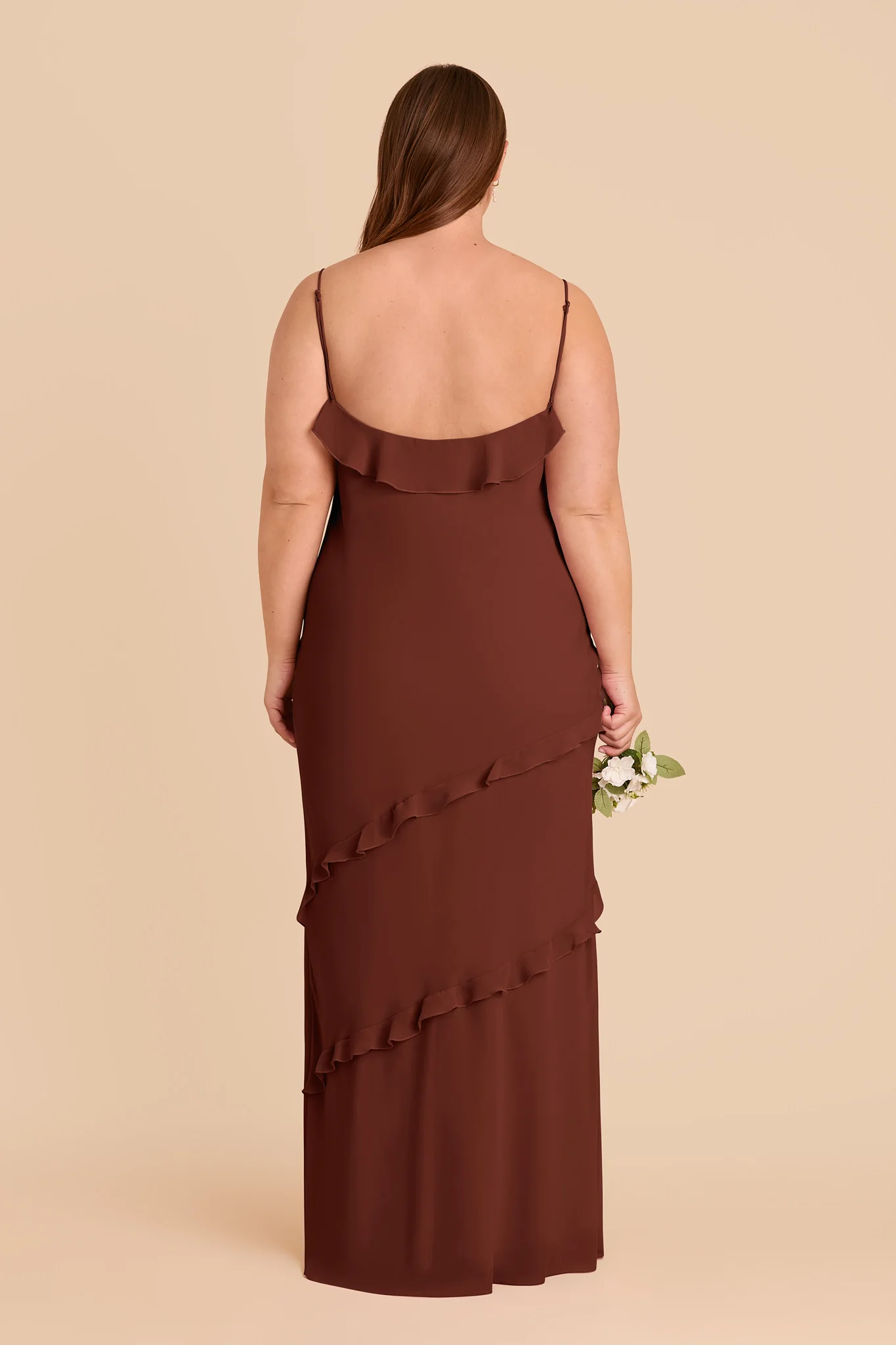 Valentina Chiffon Dress - Cognac - Image 7