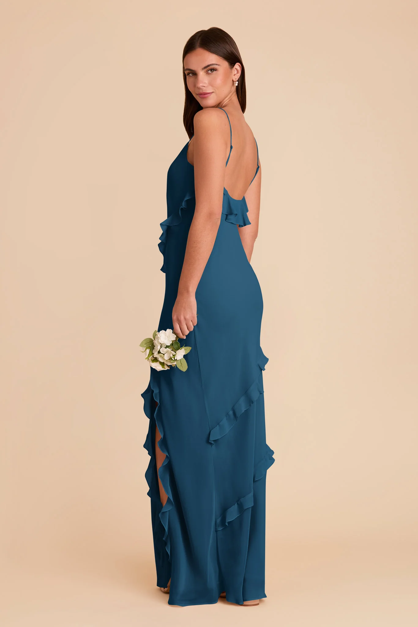 Valentina Chiffon Dress - Dark Teal - Image 4