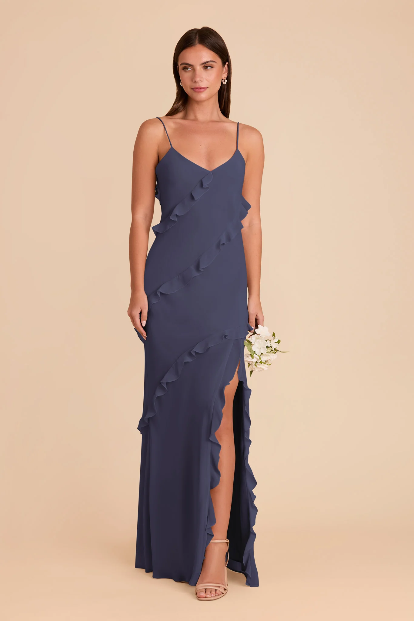 Valentina Chiffon Dress - Dusk Blue - Image 3