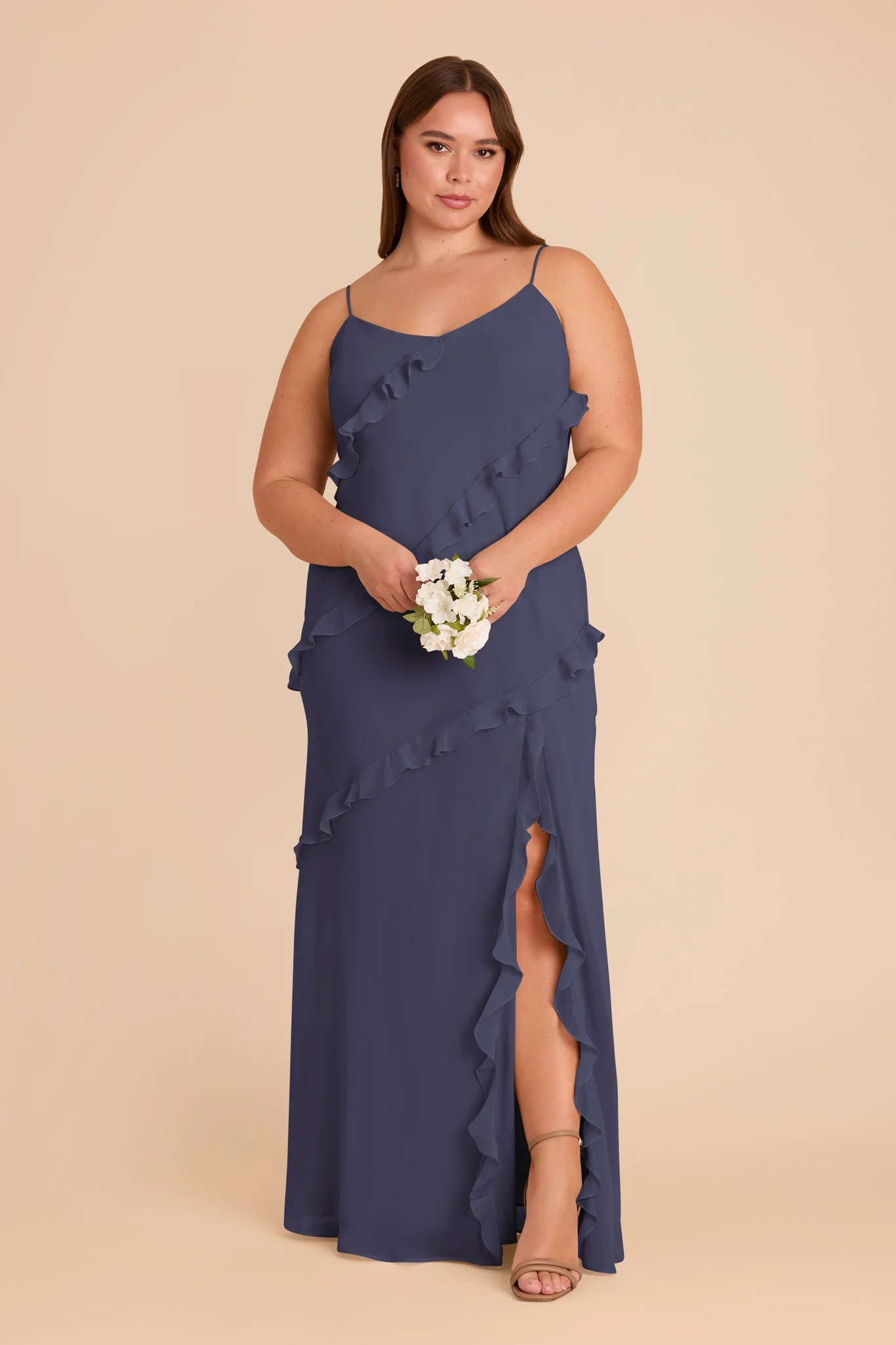 Valentina Chiffon Dress - Dusk Blue - Image 6