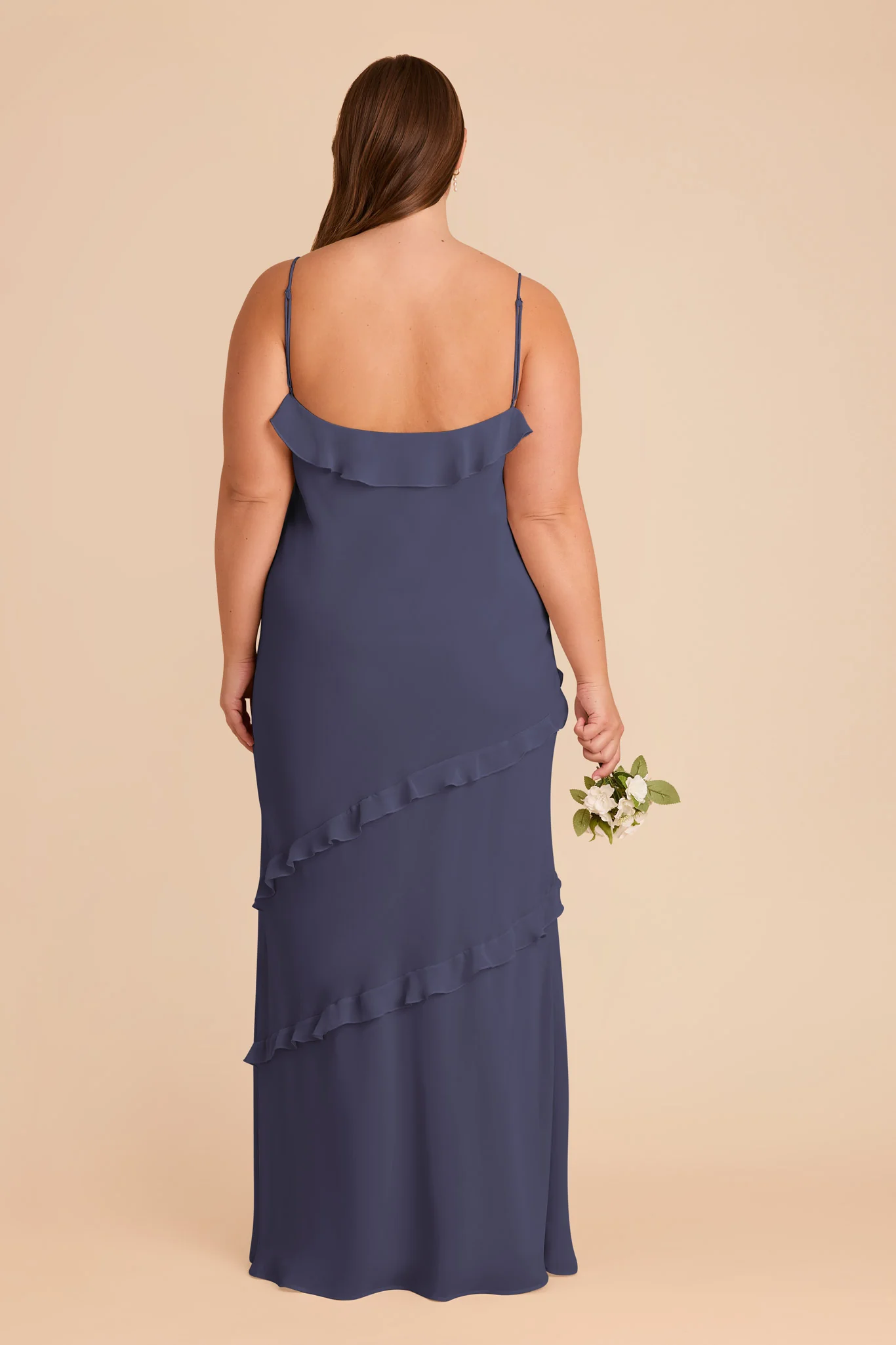 Valentina Chiffon Dress - Dusk Blue - Image 8