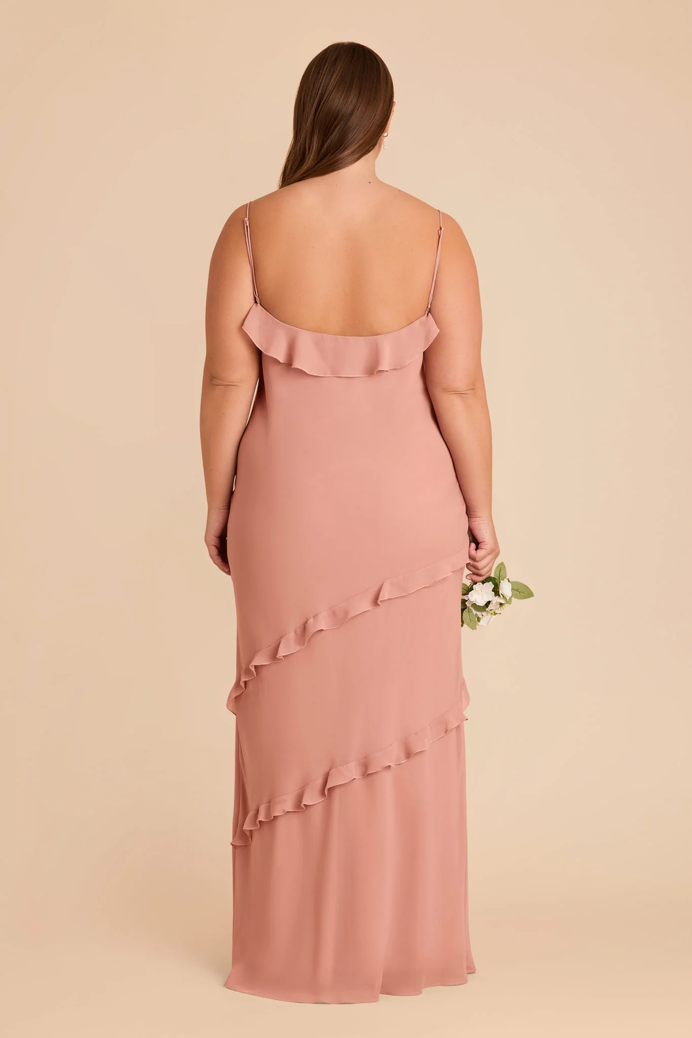 Valentina Chiffon Dress - Dusty Rose - Image 10
