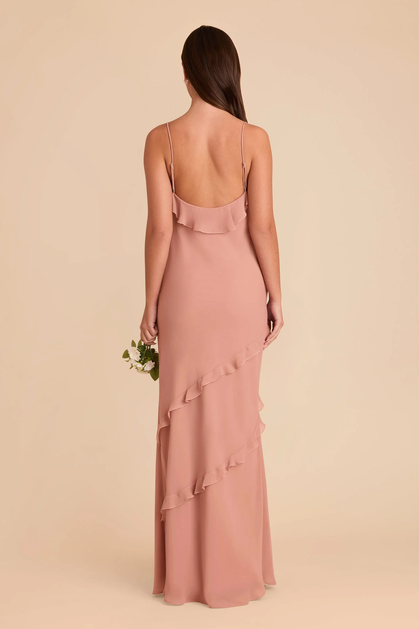 Valentina Chiffon Dress - Dusty Rose - Image 6