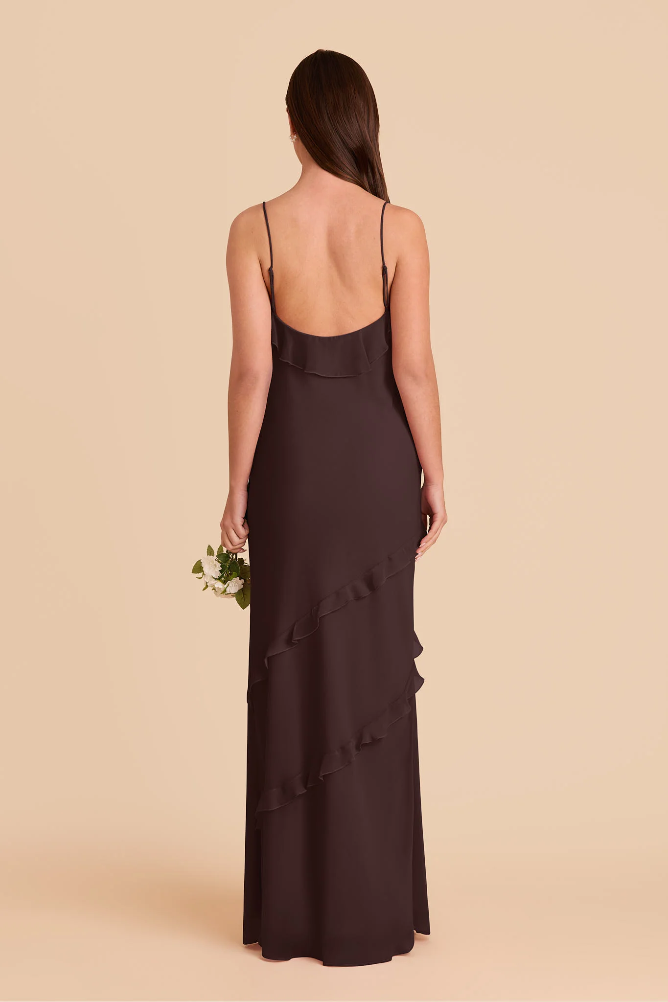 Valentina Chiffon Dress - Espresso - Image 5