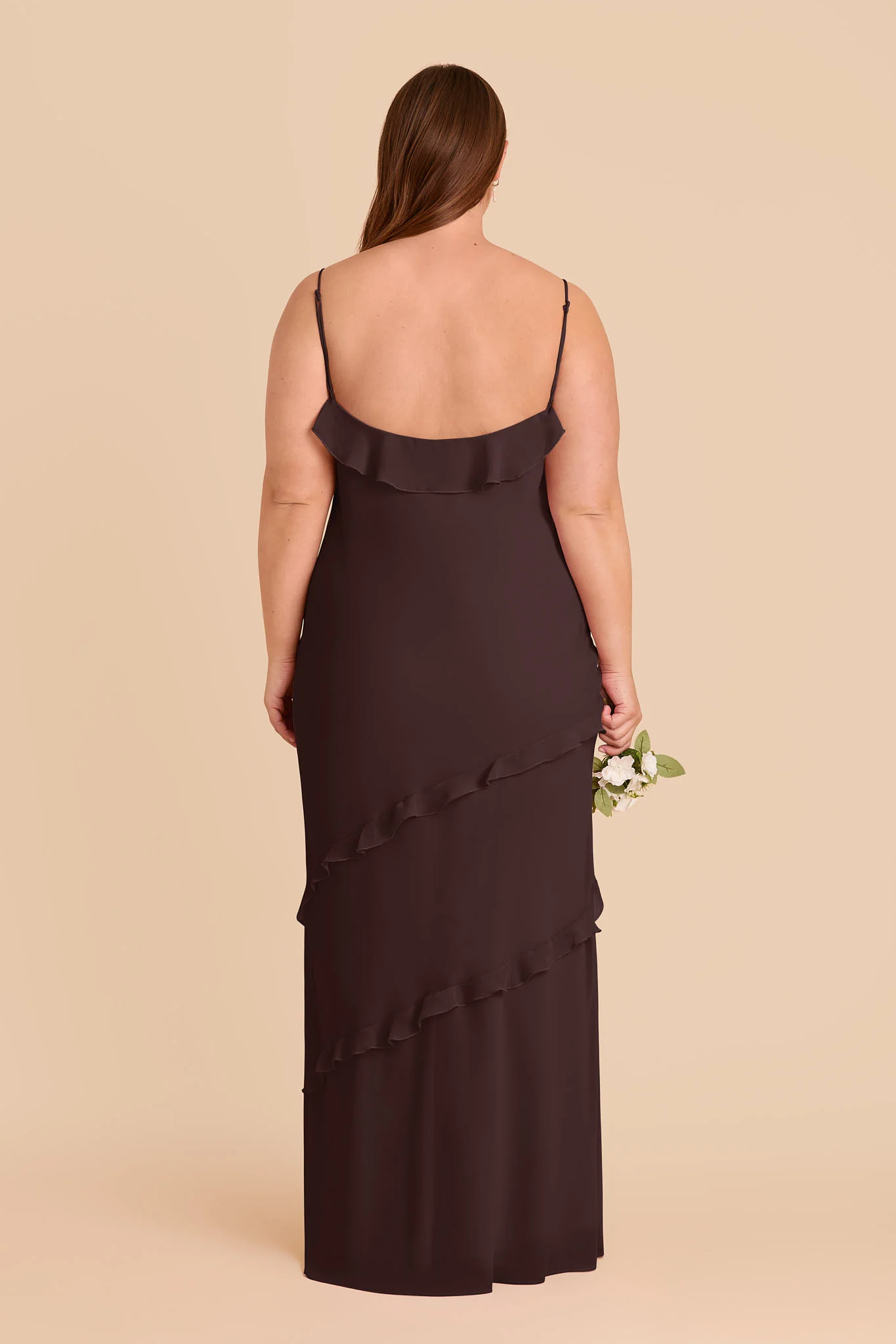 Valentina Chiffon Dress - Espresso - Image 7