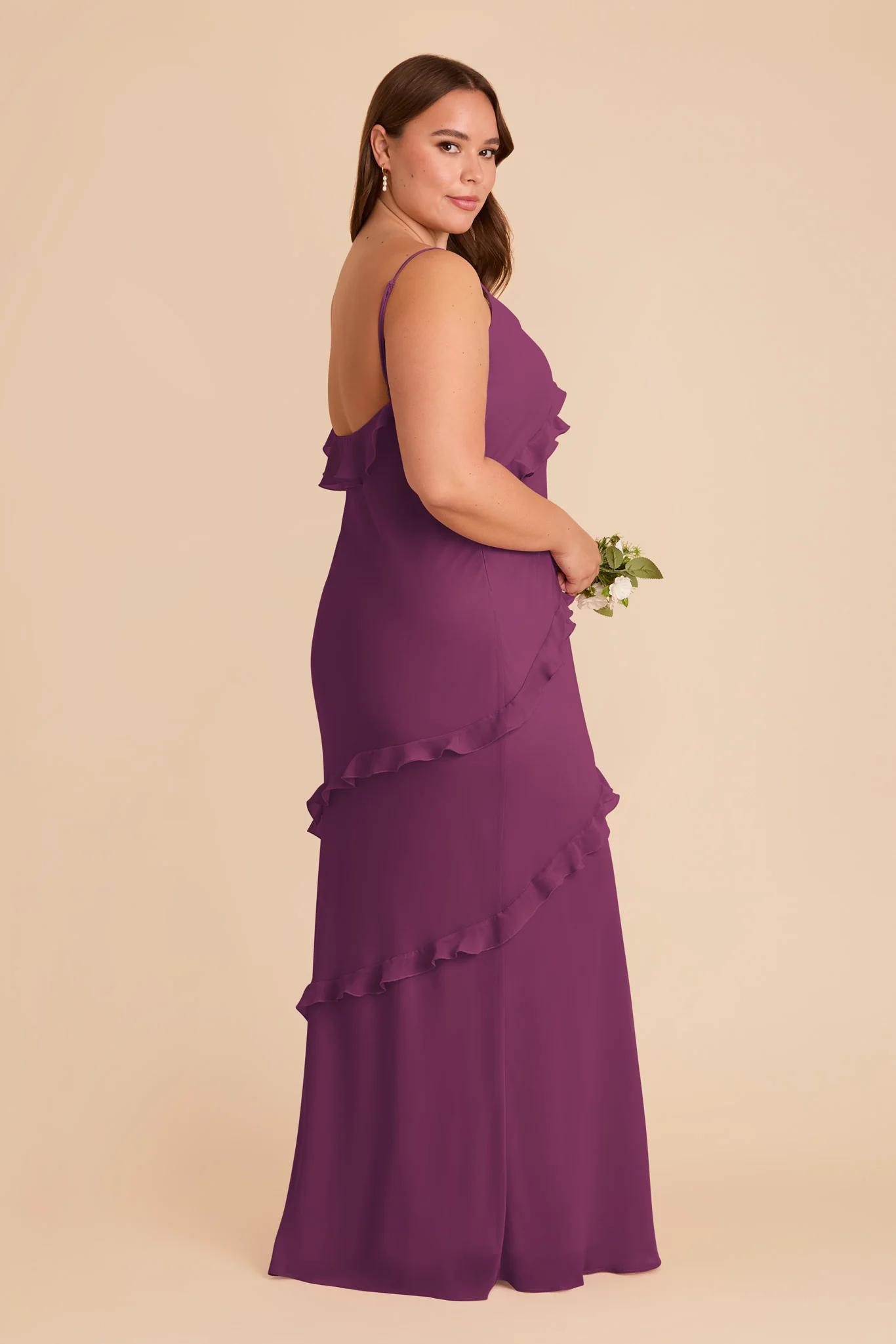 Valentina Chiffon Dress - Fig - Image 7