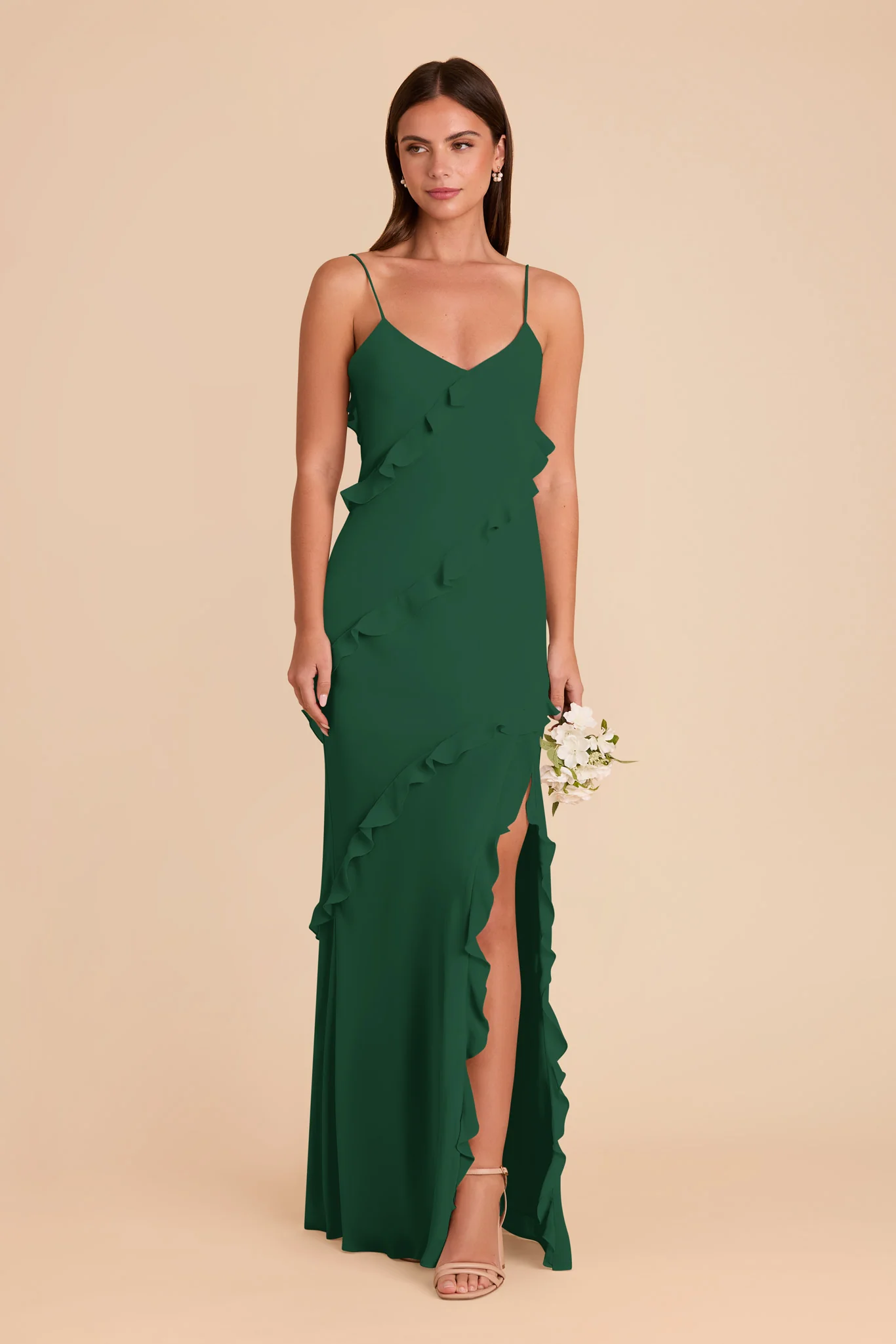 Valentina Chiffon Dress - Forest Green - Image 3