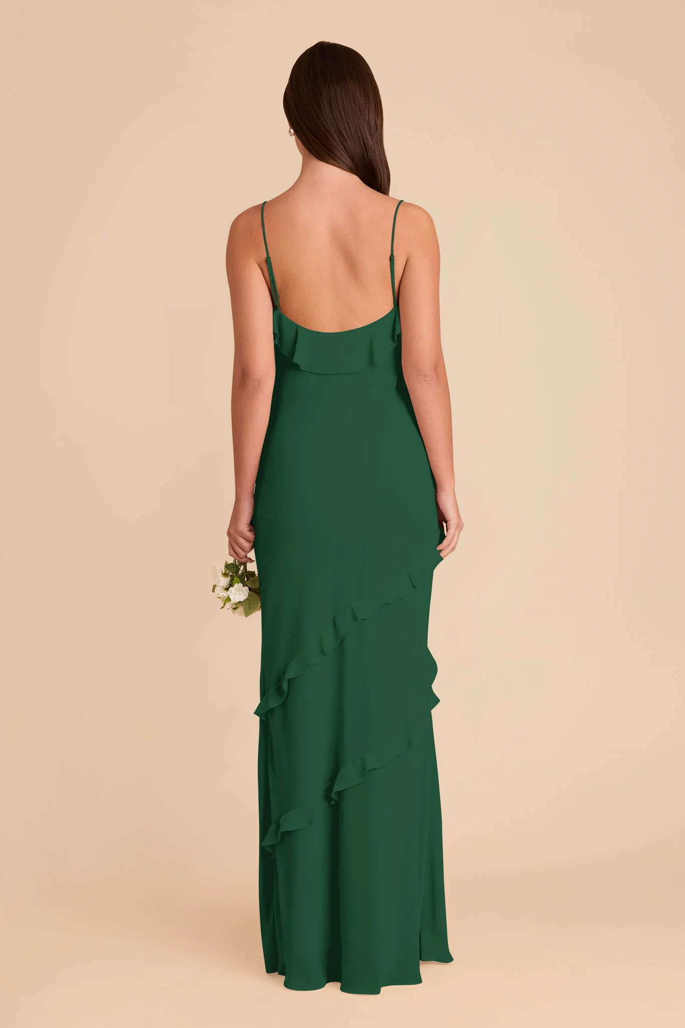 Valentina Chiffon Dress - Forest Green - Image 5