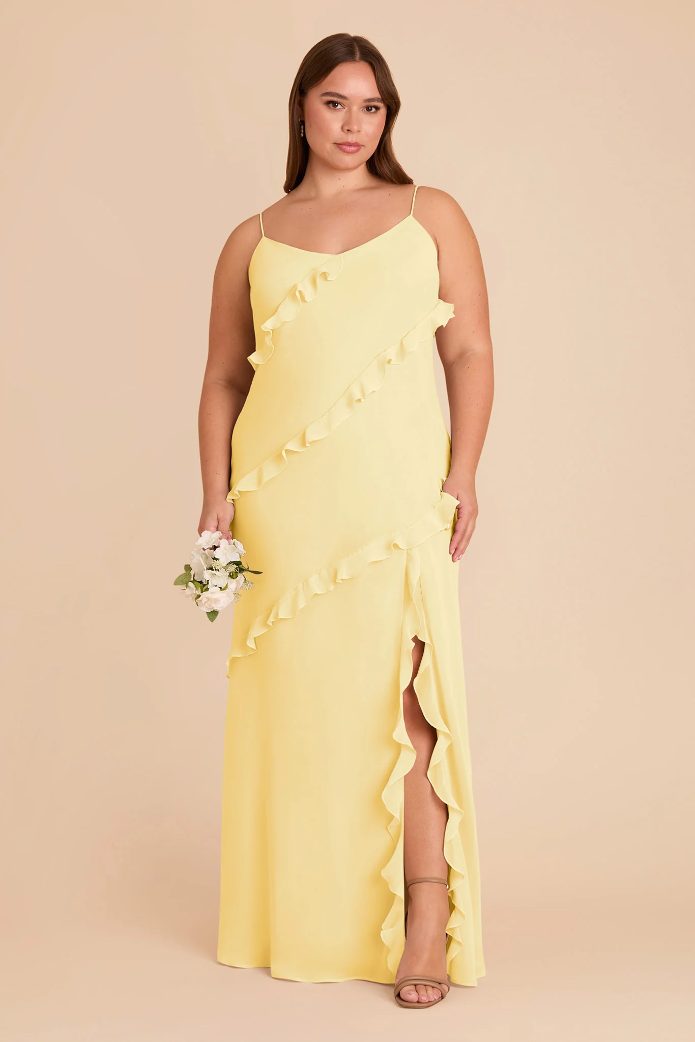 Valentina Chiffon Dress - Lemon Sorbet - Image 2