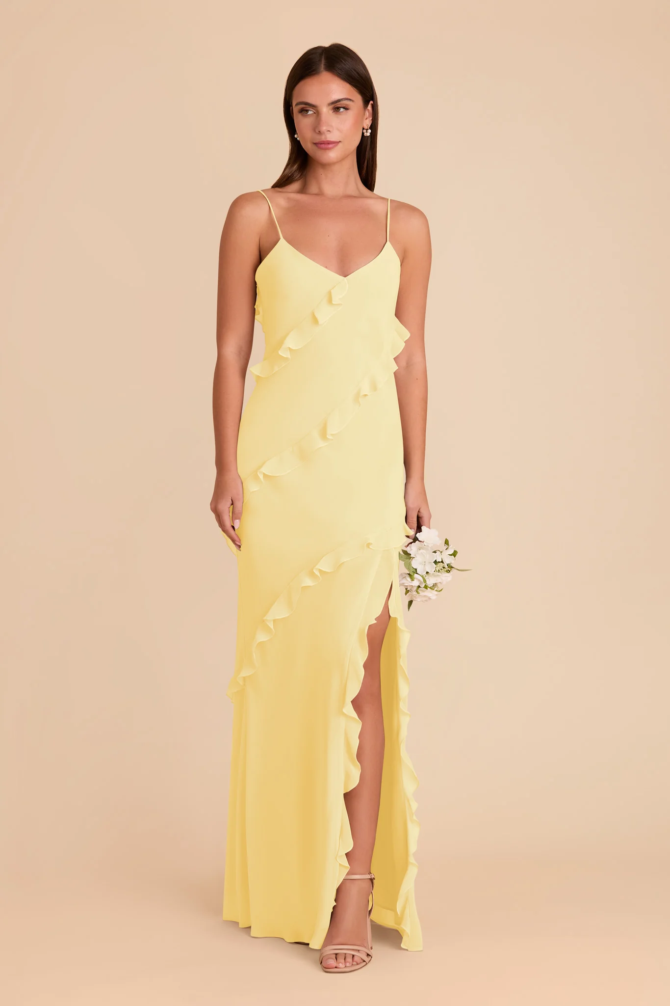 Valentina Chiffon Dress - Lemon Sorbet - Image 3