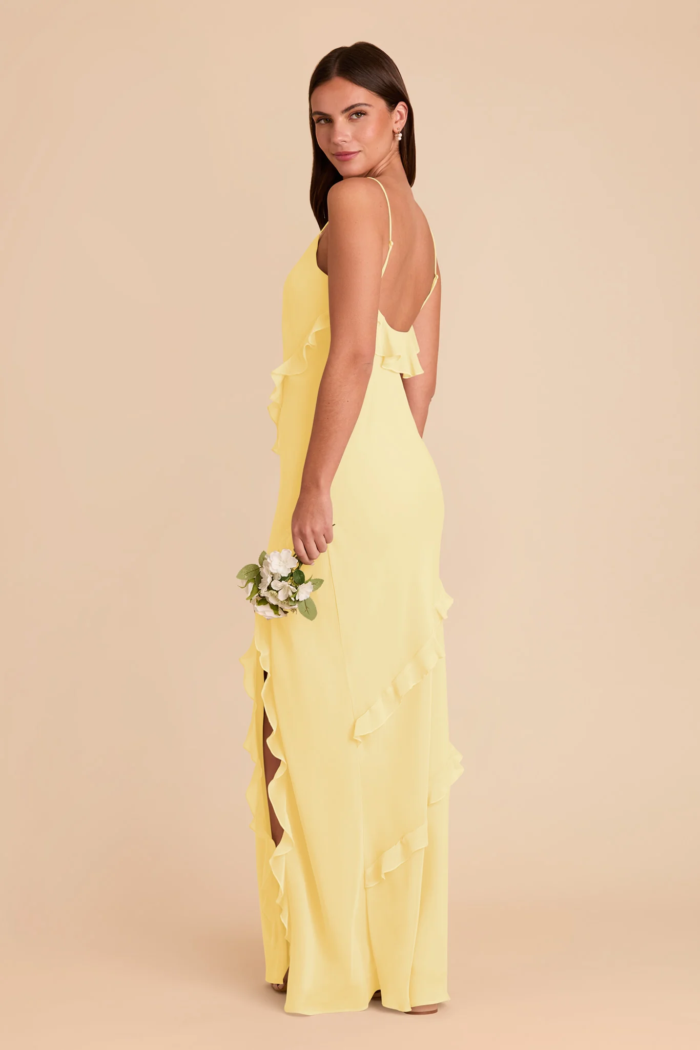 Valentina Chiffon Dress - Lemon Sorbet - Image 4