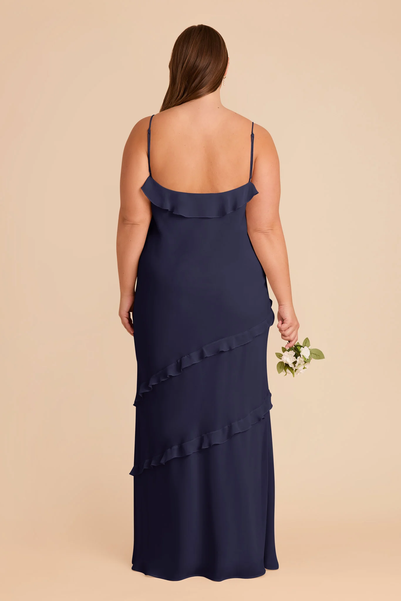 Valentina Chiffon Dress - Navy - Image 8