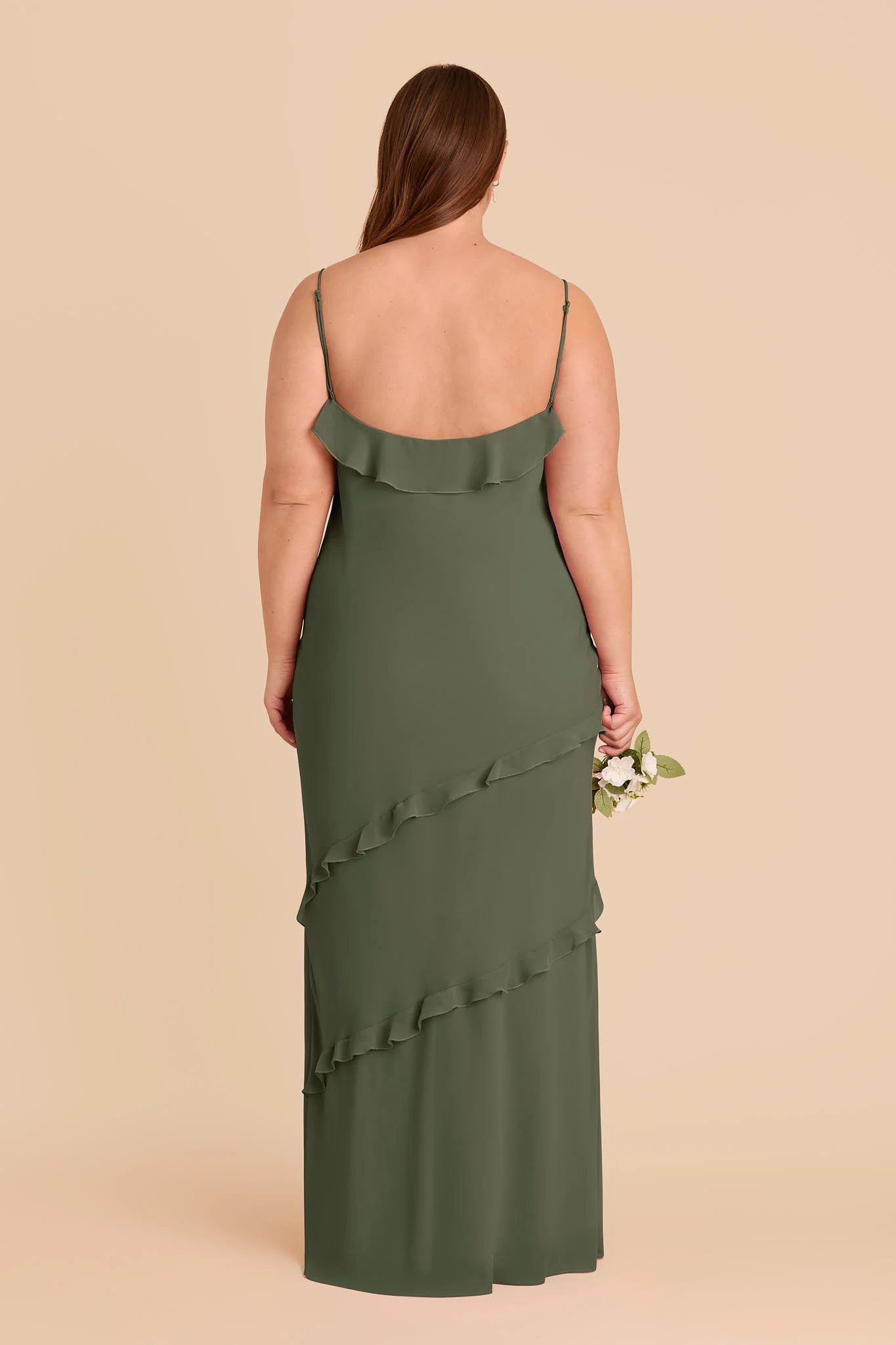 Valentina Chiffon Dress - Olive - Image 7