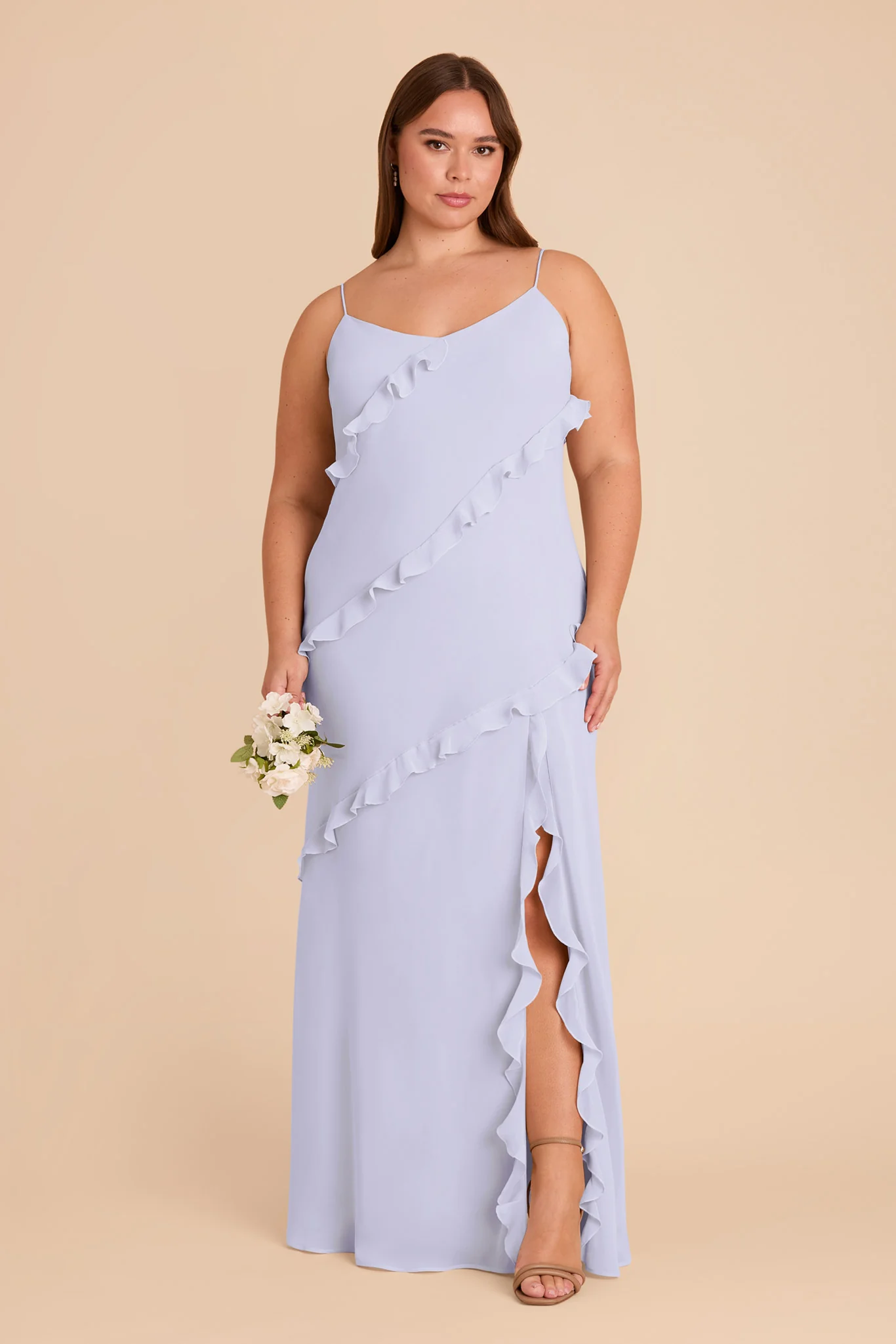 Valentina Chiffon Dress - Periwinkle Blue - Image 2