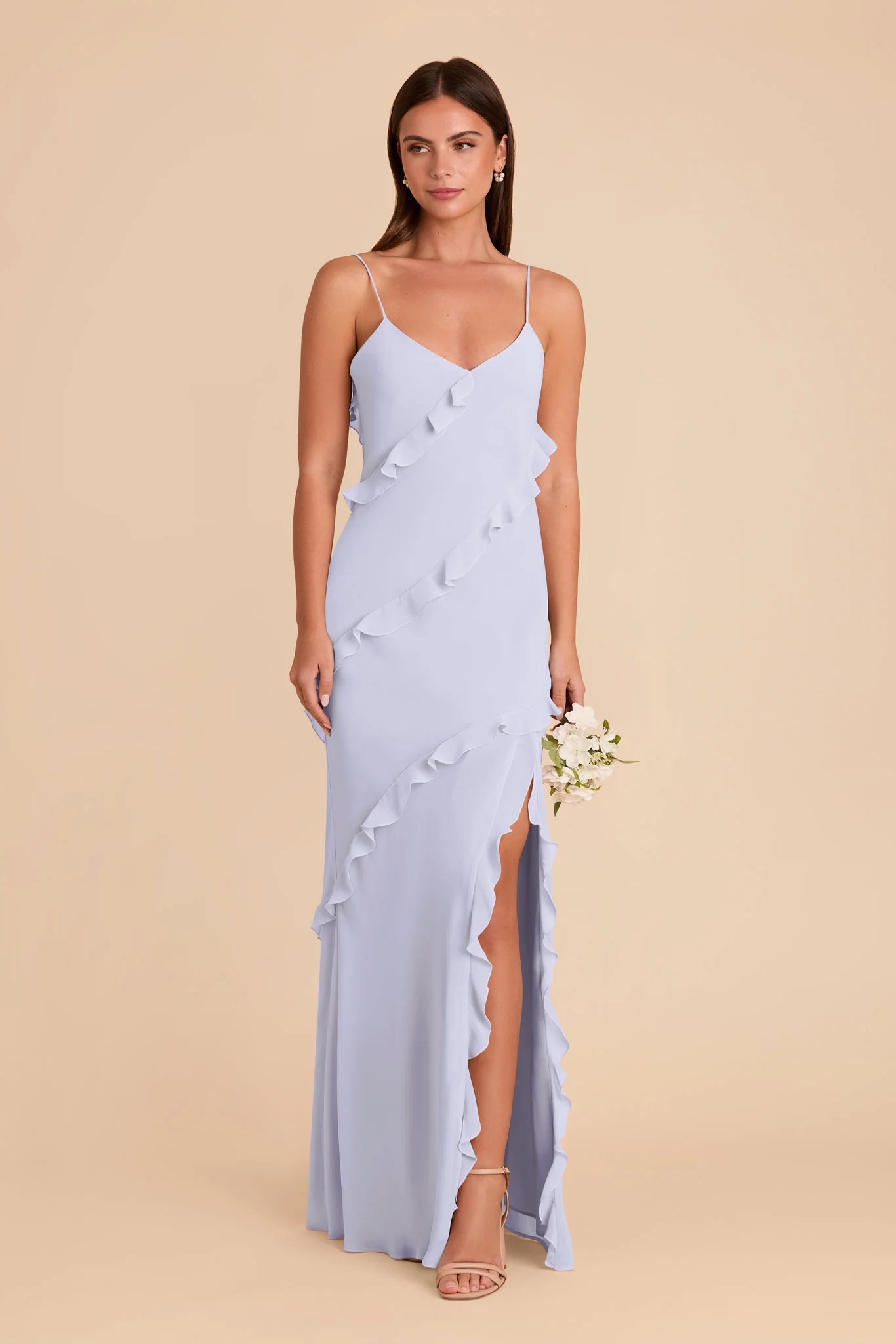 Valentina Chiffon Dress - Periwinkle Blue - Image 3