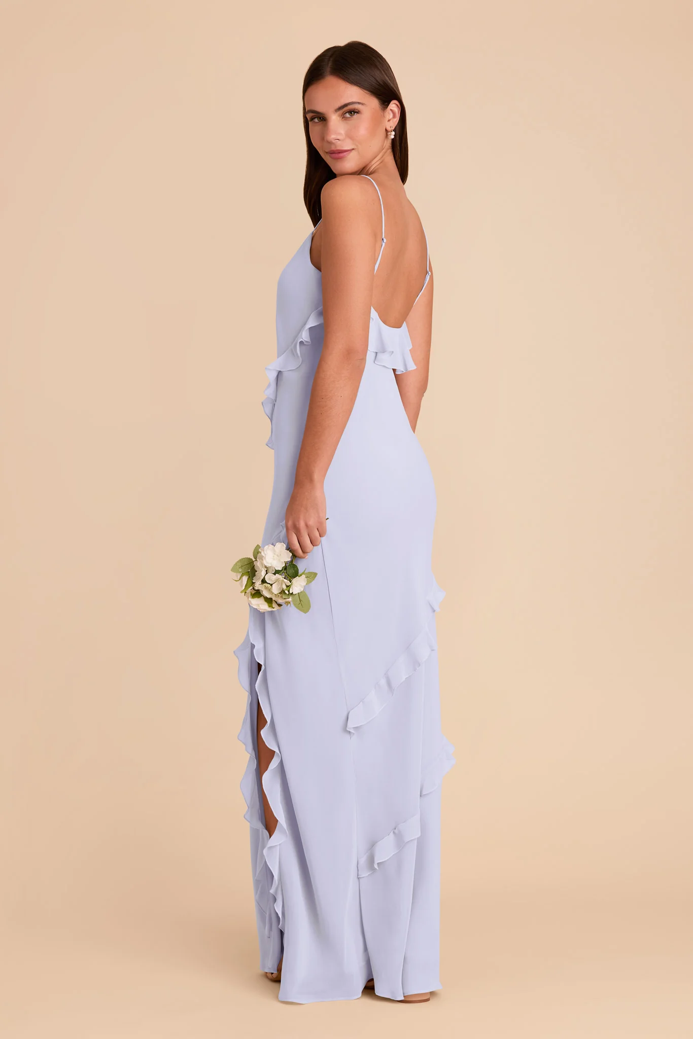 Valentina Chiffon Dress - Periwinkle Blue - Image 4
