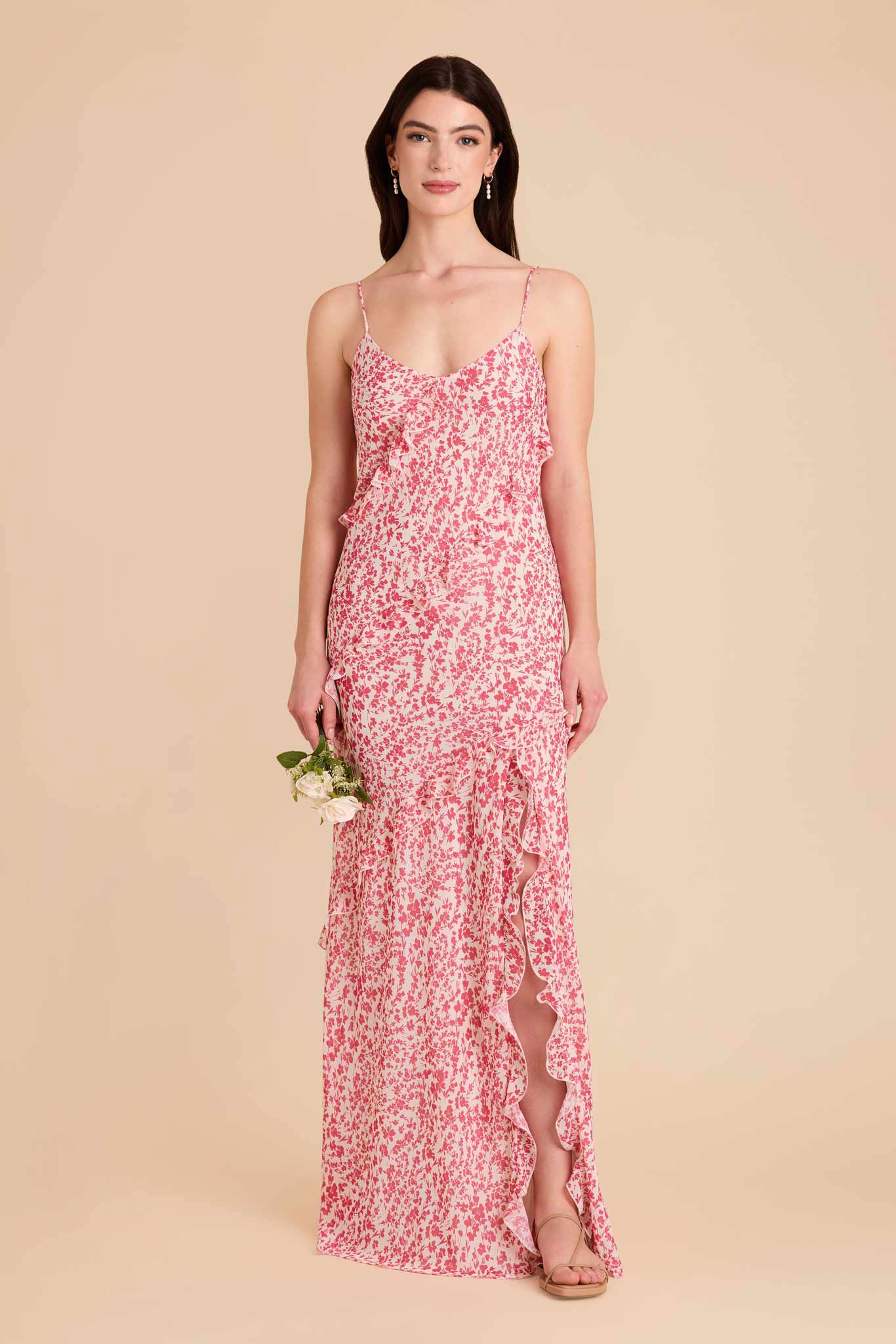 Valentina Chiffon Dress - Pink Dreamy Ditsy