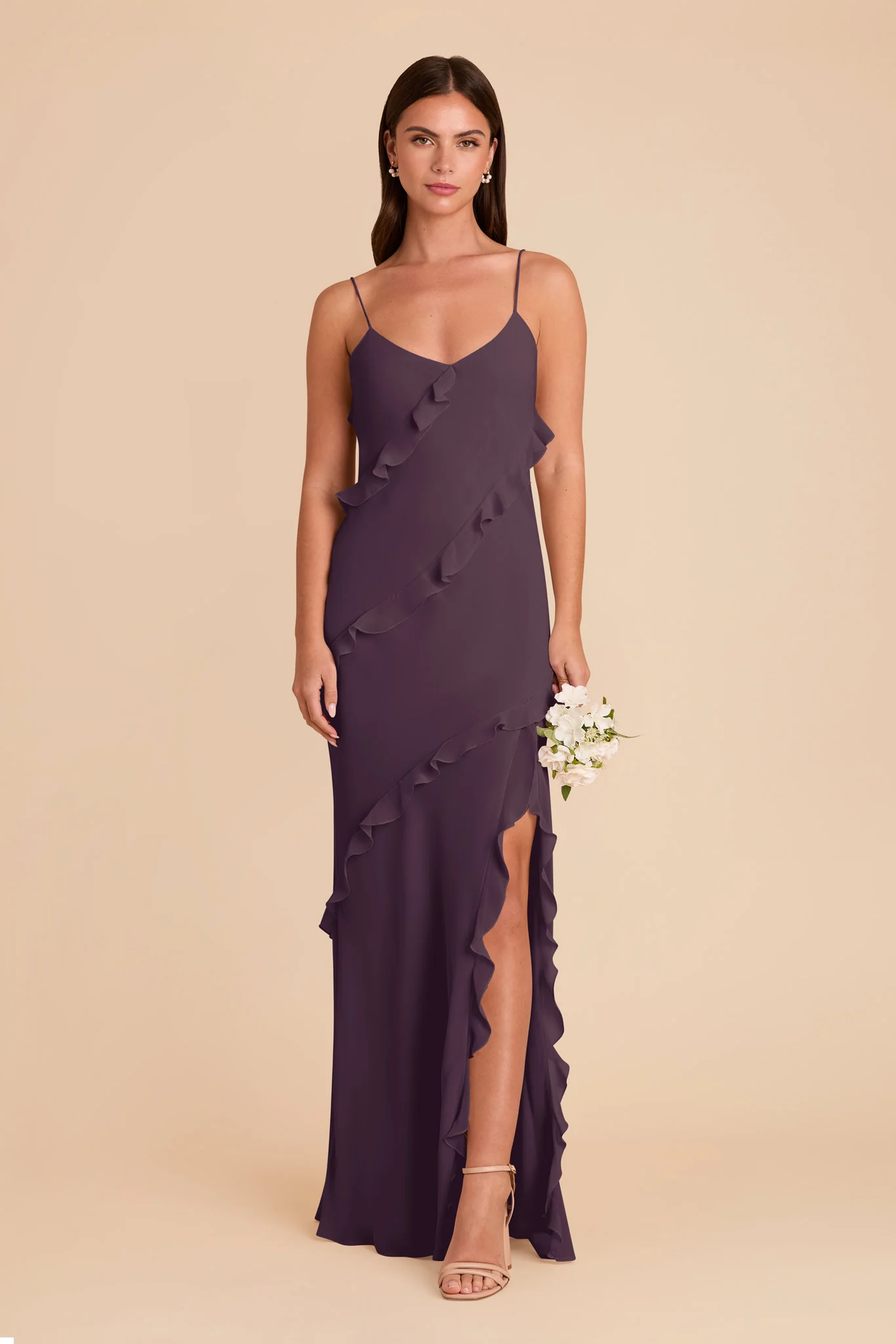Valentina Chiffon Dress - Plum