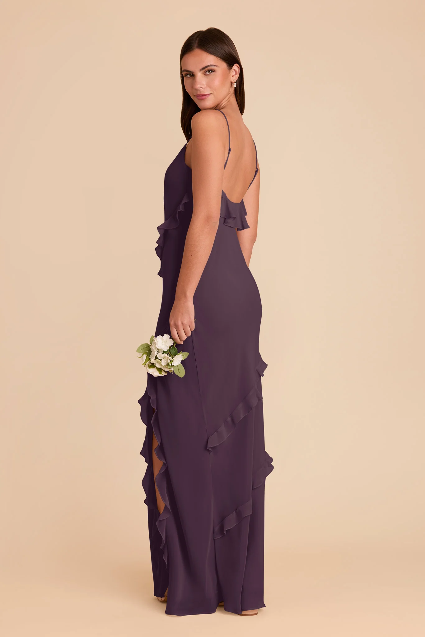 Valentina Chiffon Dress - Plum - Image 4