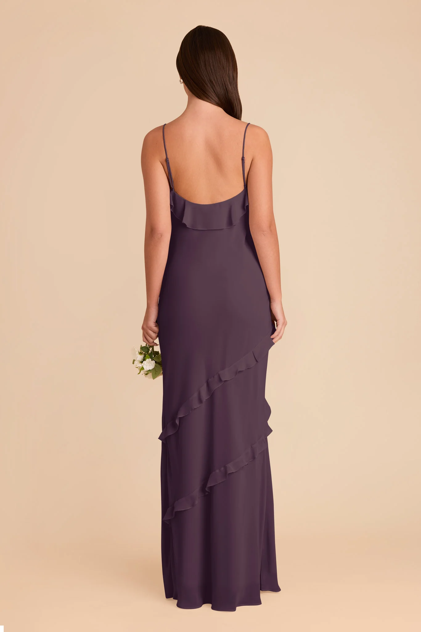 Valentina Chiffon Dress - Plum - Image 5