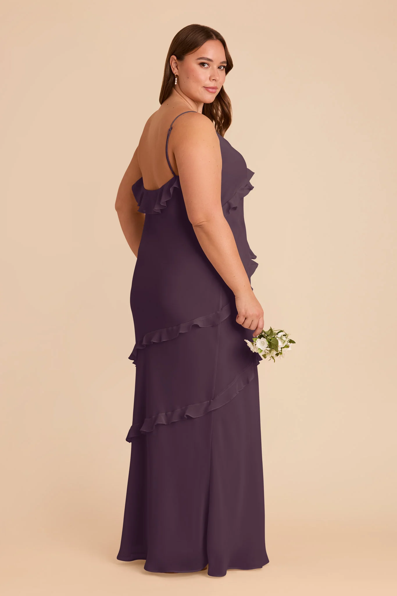 Valentina Chiffon Dress - Plum - Image 7