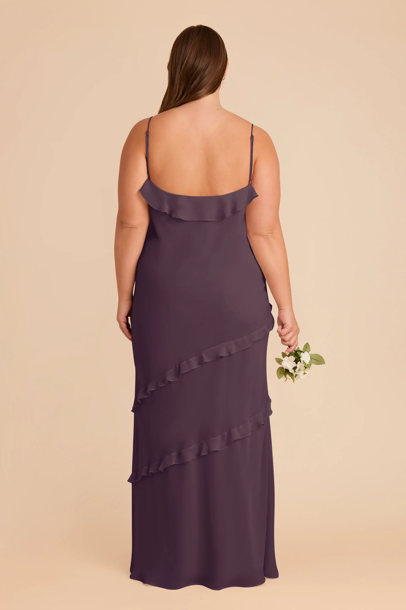 Valentina Chiffon Dress - Plum - Image 8