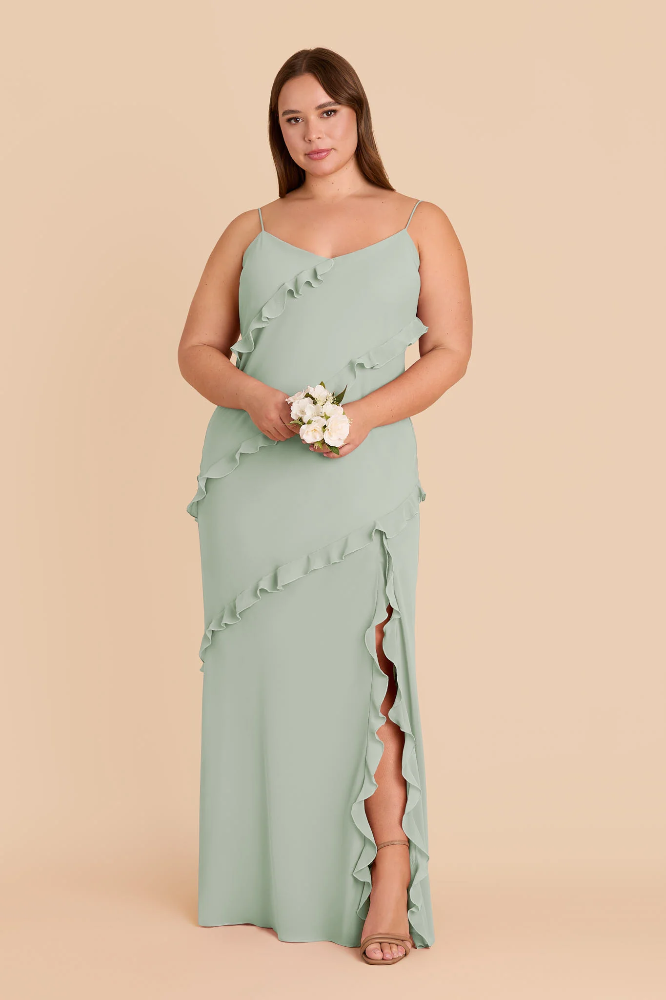 Valentina Chiffon Dress - Sage - Image 2