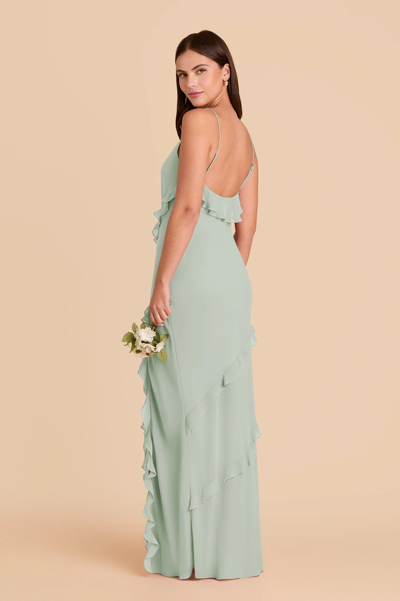 Valentina Chiffon Dress - Sage - Image 5