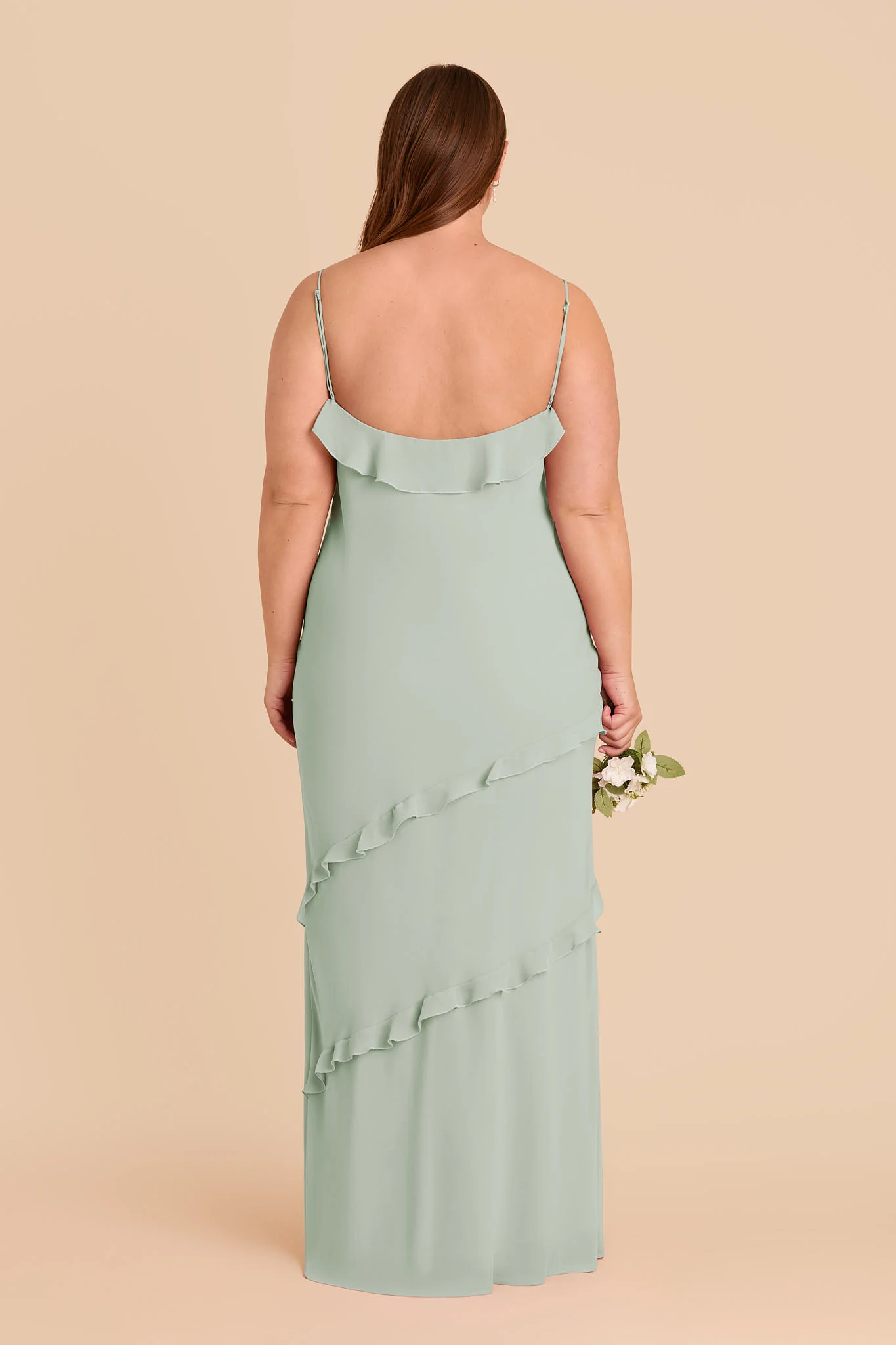 Valentina Chiffon Dress - Sage - Image 7