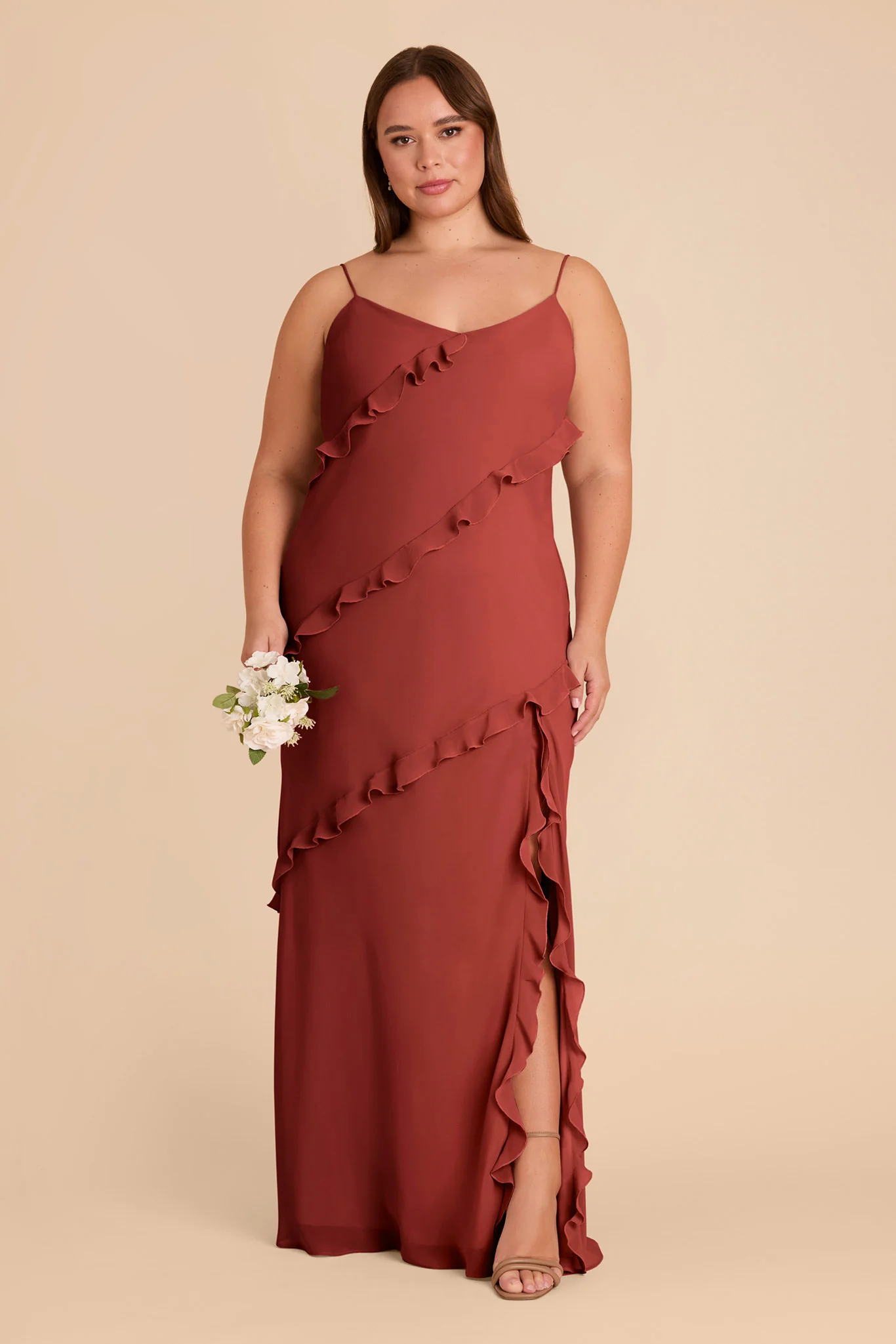 Valentina Chiffon Dress - Spice - Image 2