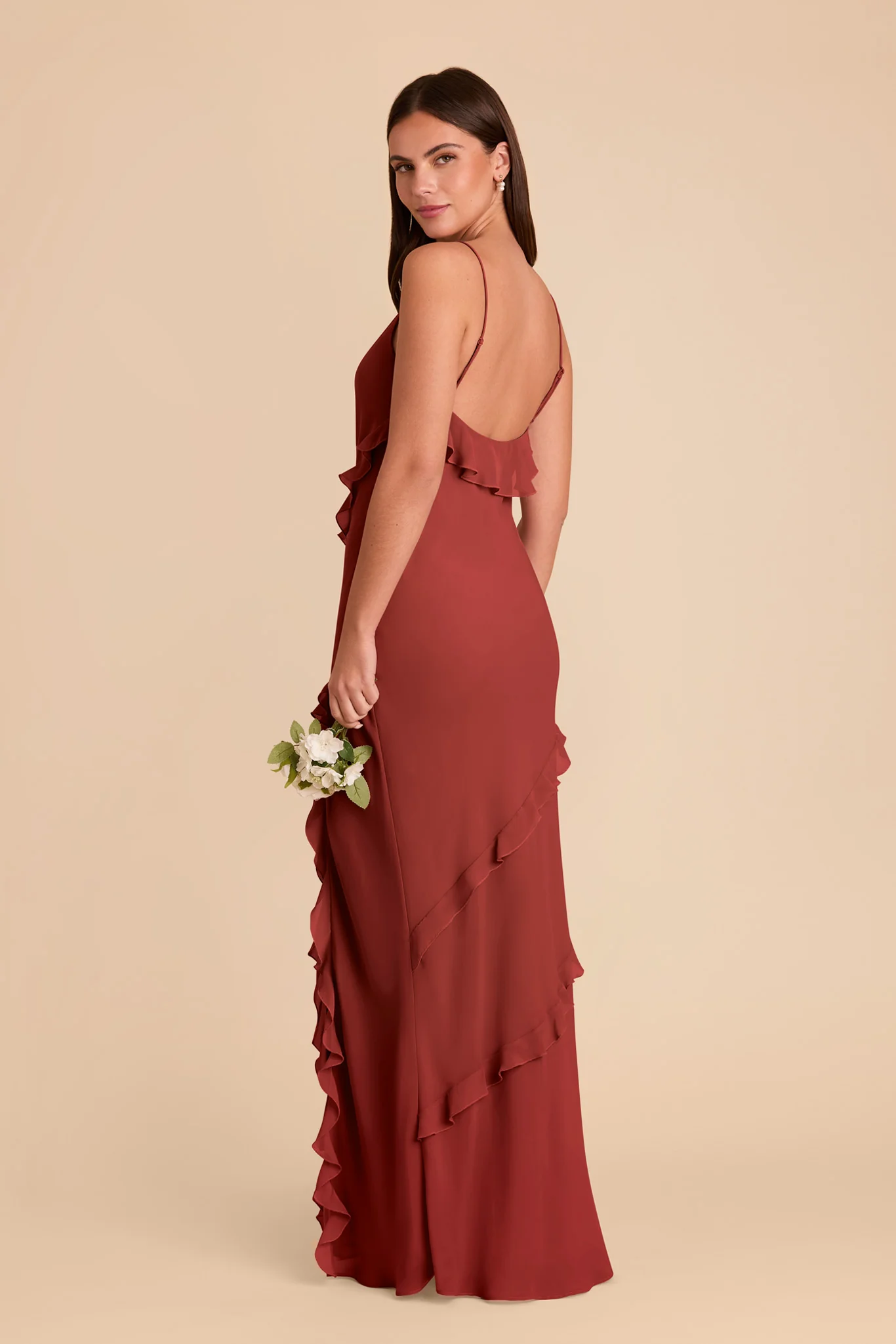 Valentina Chiffon Dress - Spice - Image 4