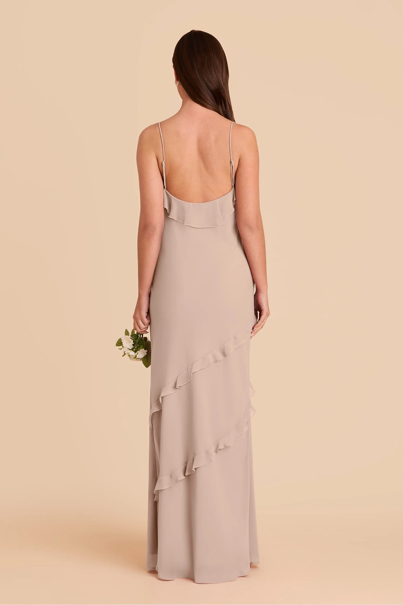 Valentina Chiffon Dress - Taupe - Image 5