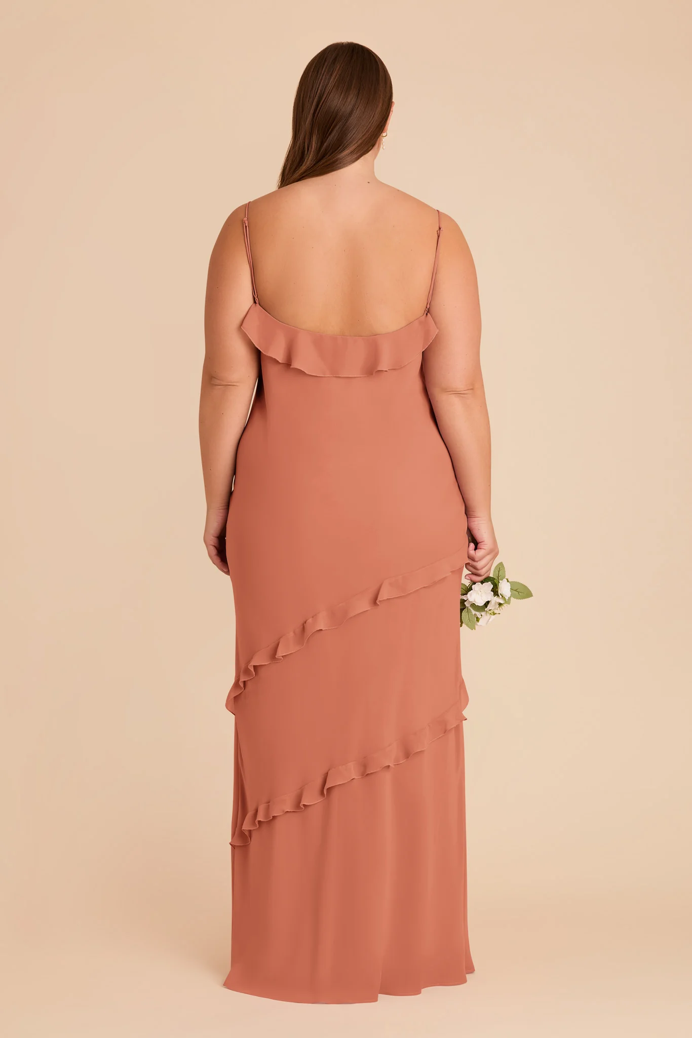 Valentina Chiffon Dress - Terracotta - Image 9