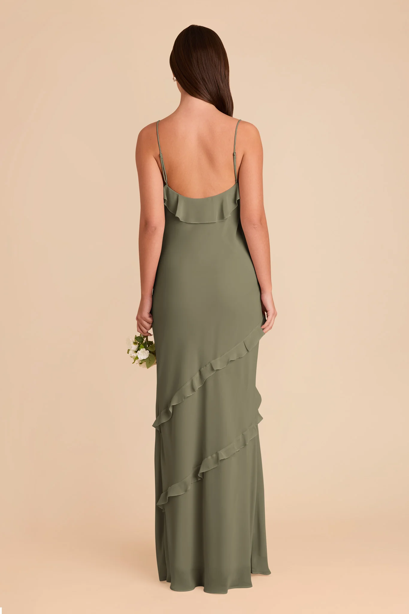 Valentina Chiffon Dress - Thyme - Image 5