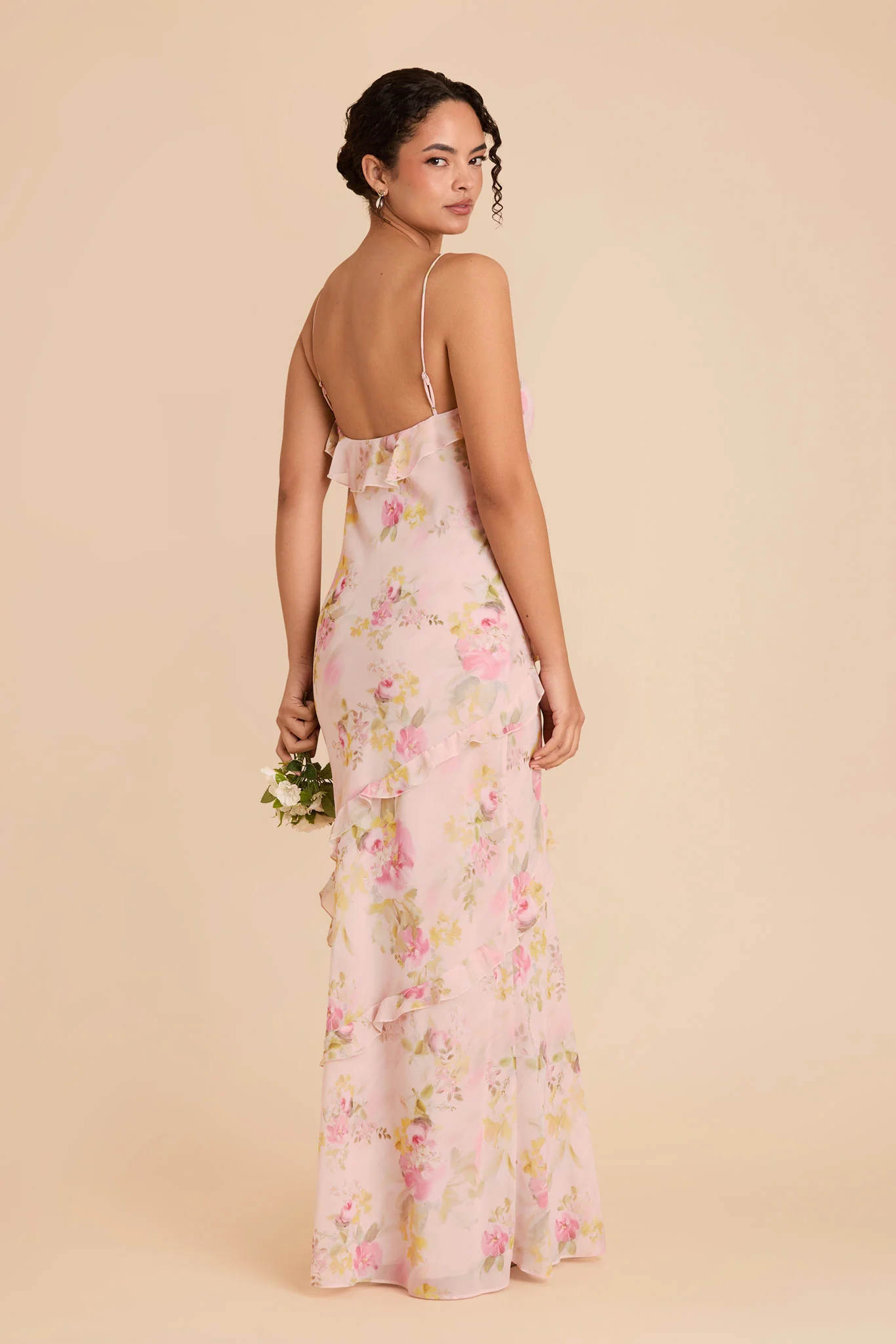 Valentina Chiffon Dress - Vintage Pink Floral - Image 3